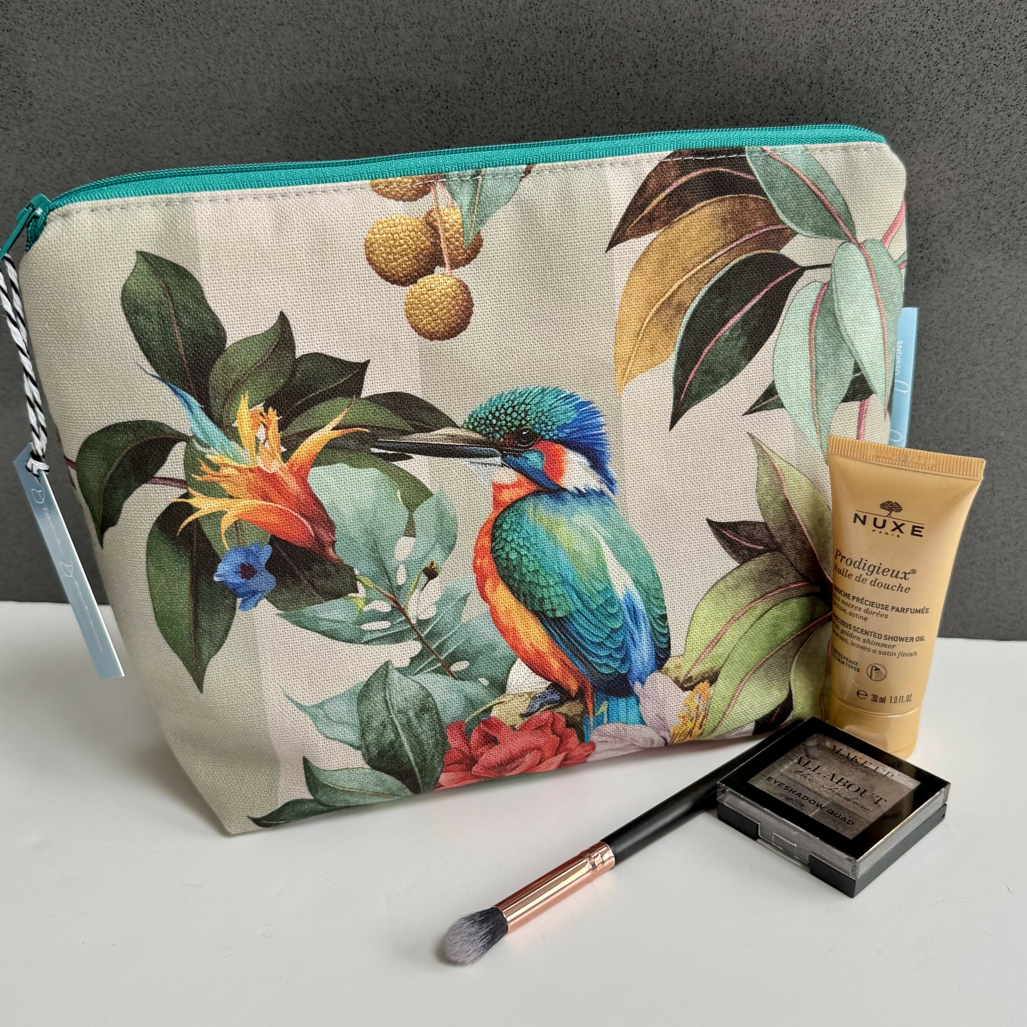 Medium Toiletry Bag - Stripy Kingfisher
