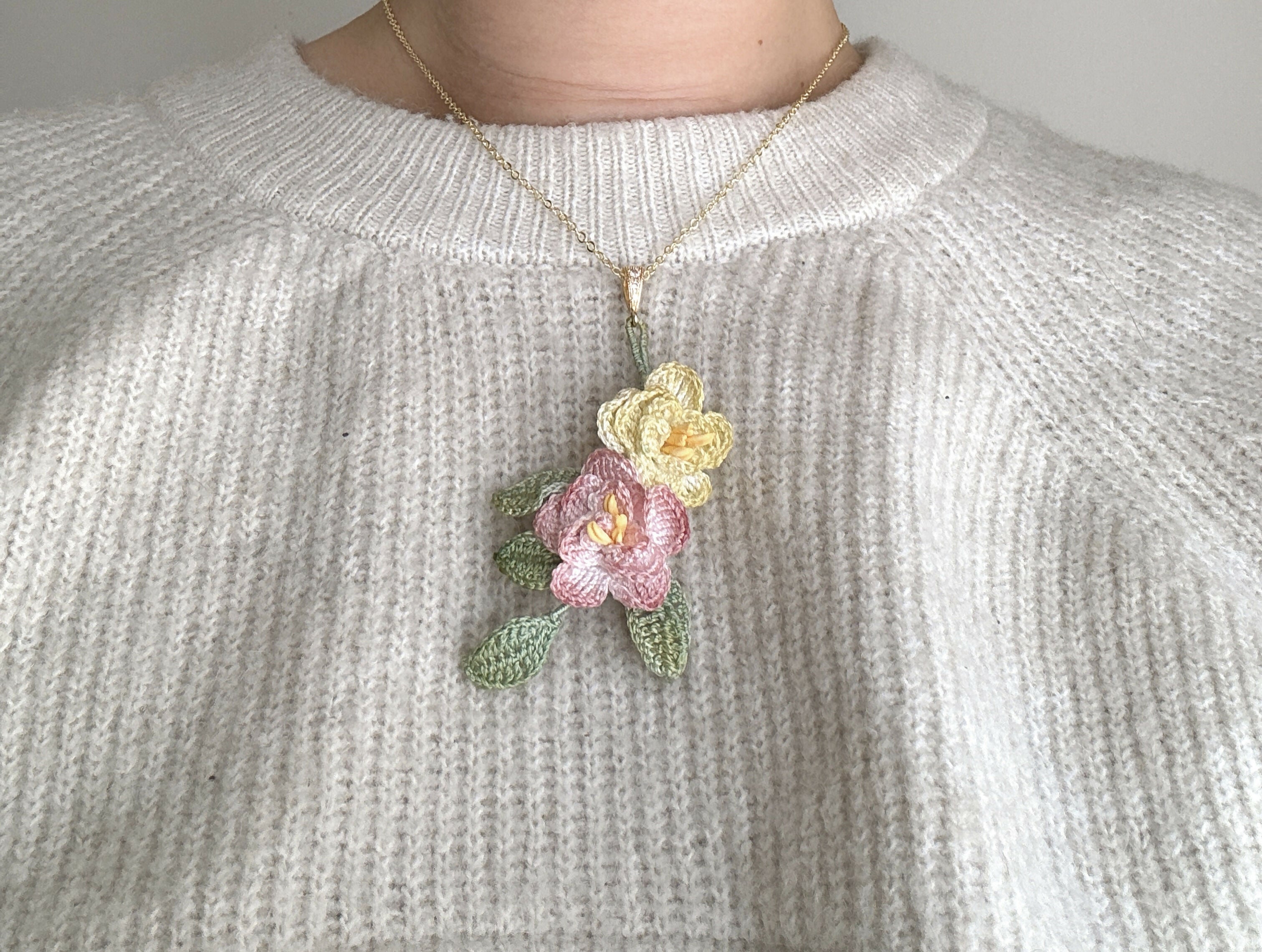 Peony Flower Necklace