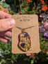 PURPLE CORNFLOWER LADY FACE NECKLACE
