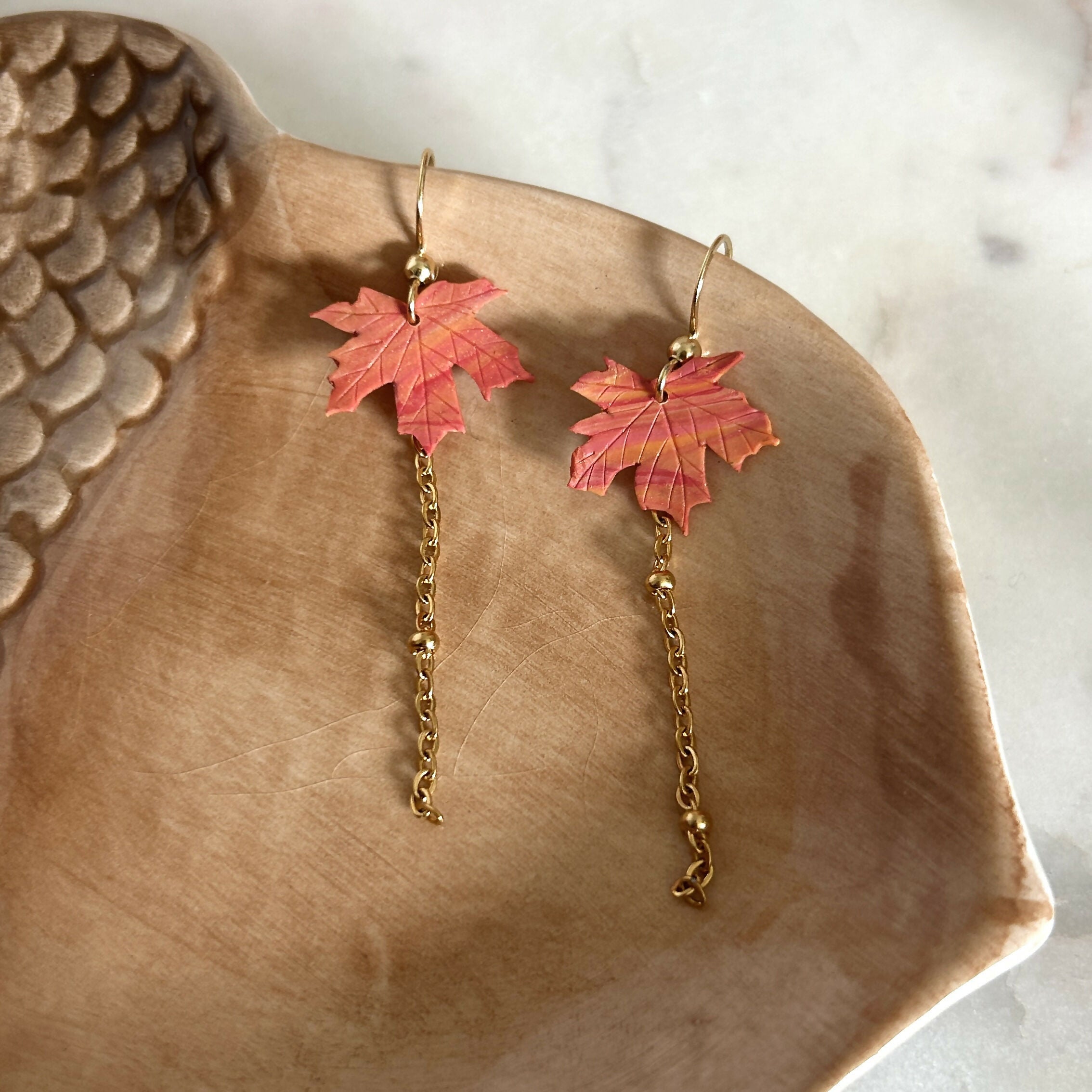 Maple Leaf Dangle Earrings