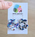 White, Purple, Blue & Orange Abstract Flower Hoop Handmade Polymer Clay Earrings