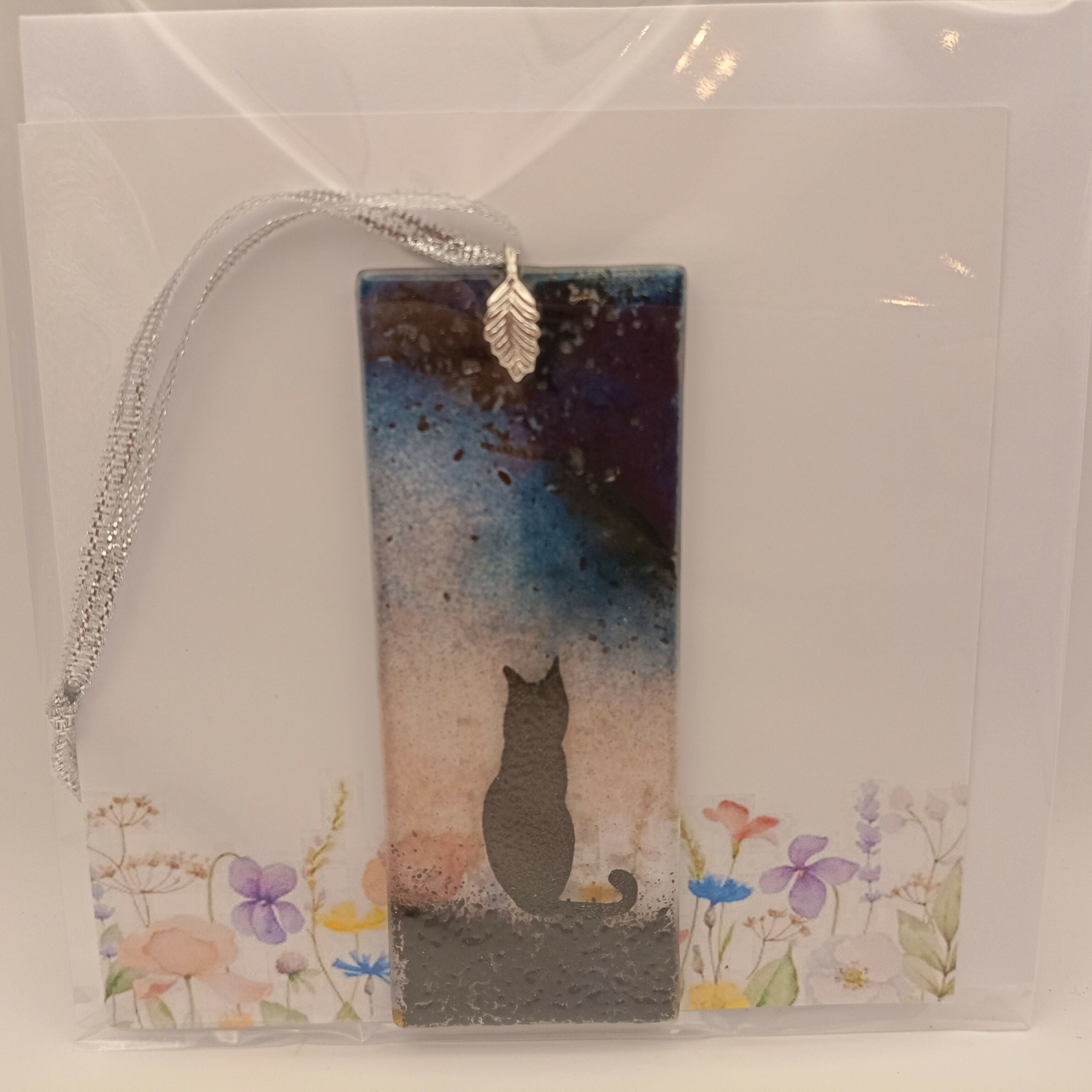 Fused Glass Cat Card