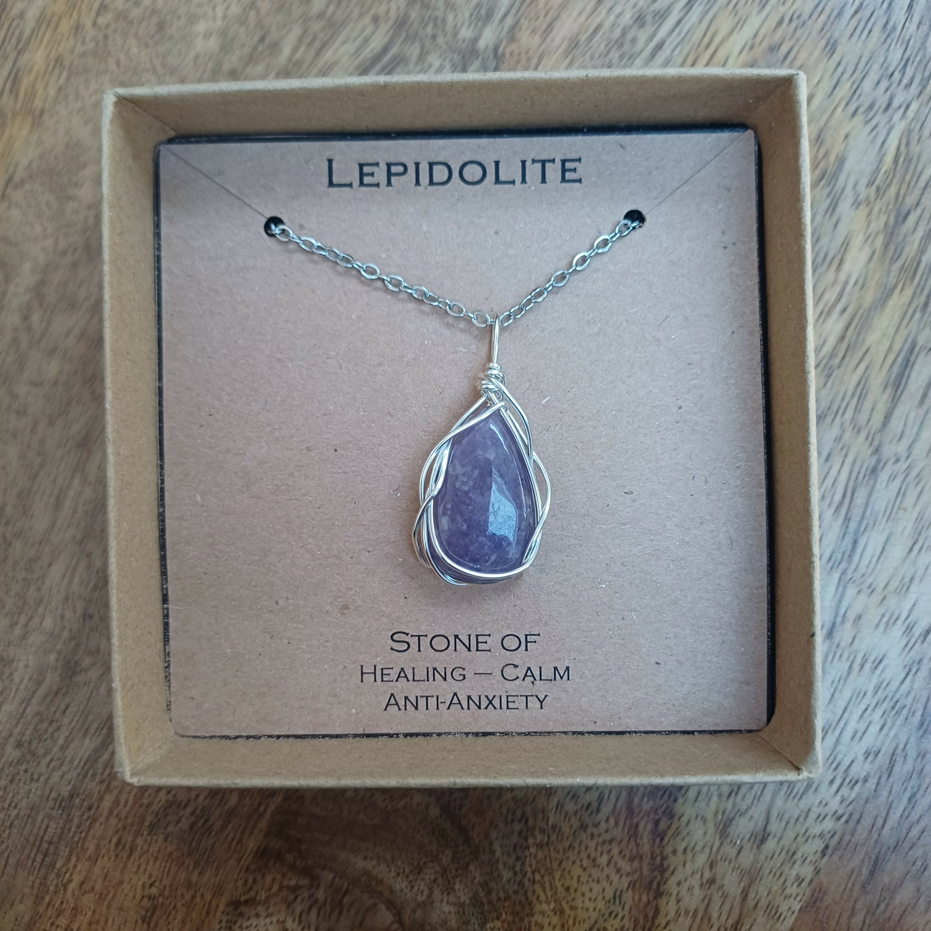 Lepidolite Wire Wrapped Pendant