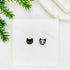 Black Cat and Skeleton Cat Face Mismatched Earrings