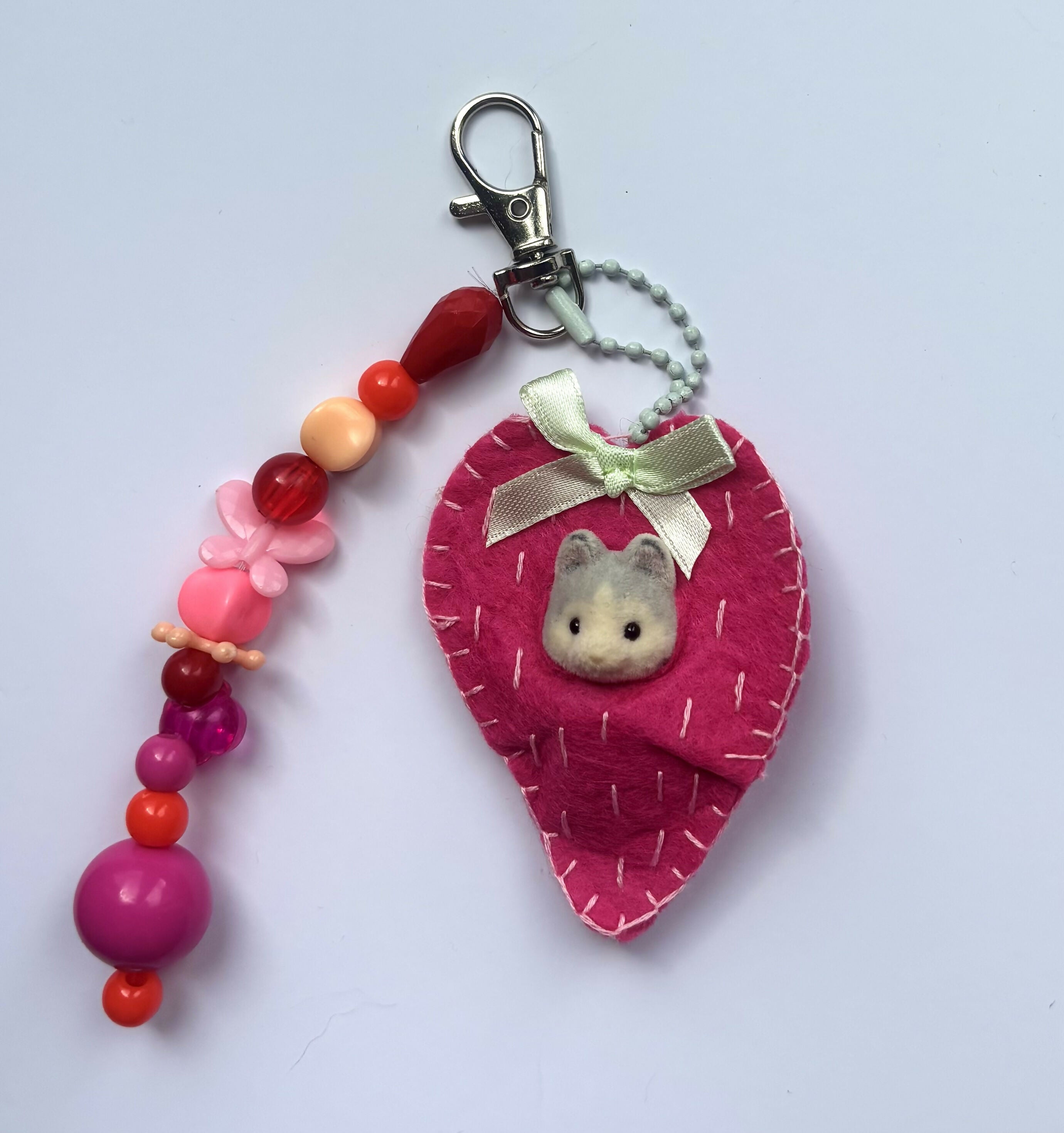 Baby Strawberry Cute Felt Keyring