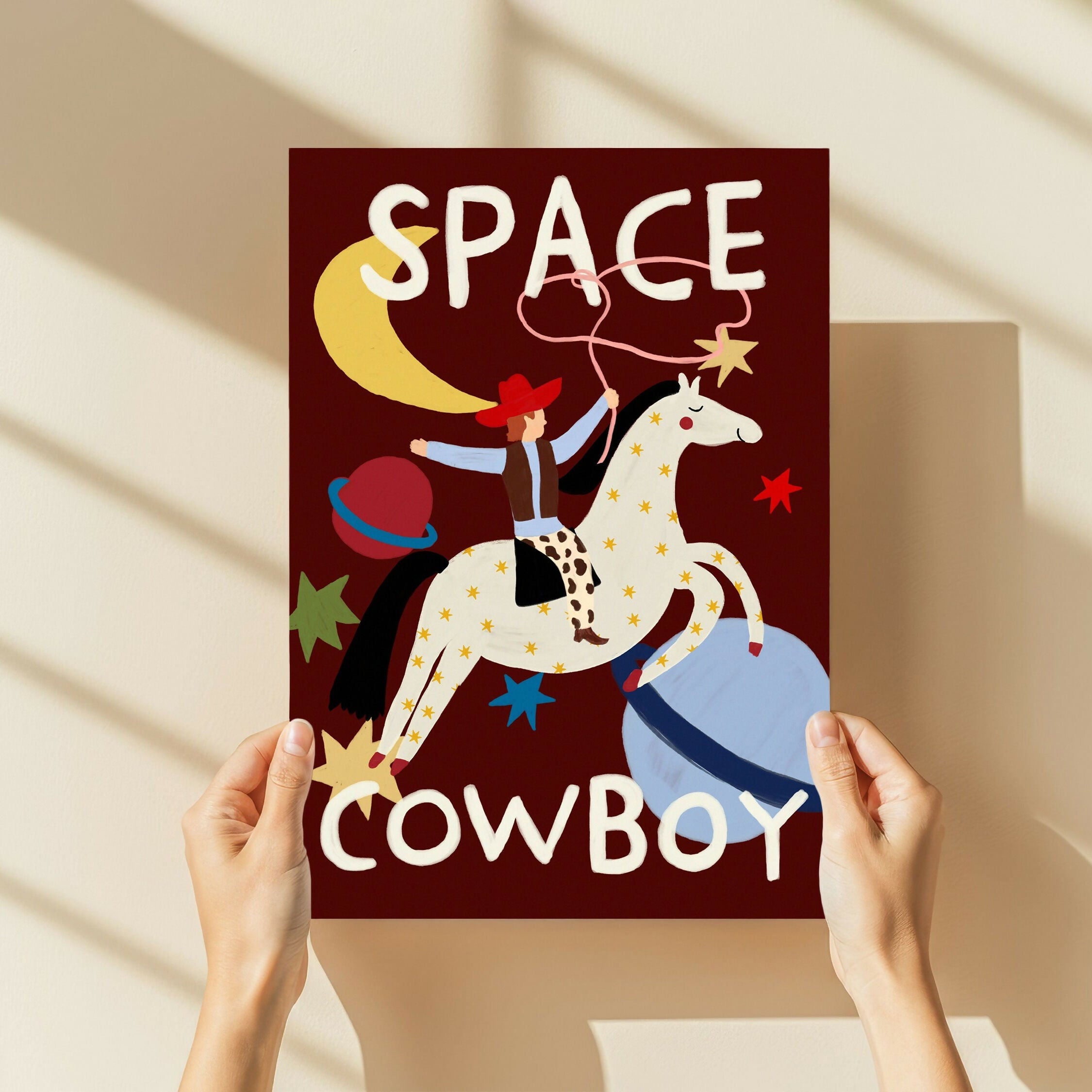 Space Cowboy Nursery Kids Print