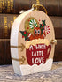 Handmade Wooden Gingerbread & Coffee Door Ornament – "A Whole Latte Love" Cute Christmas Tree Decoration & Cozy Winter Gift