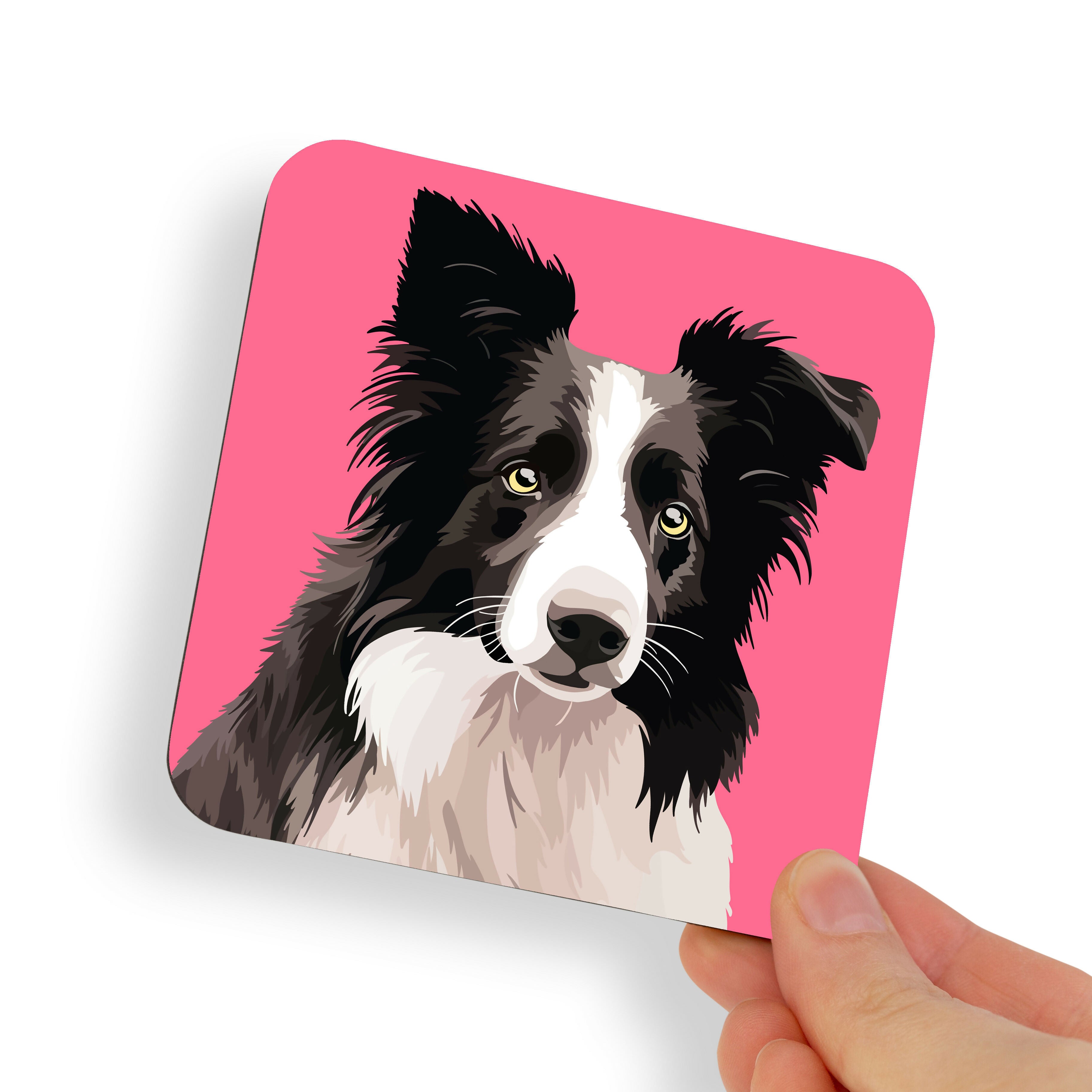 Collie Black and White Sheep Dog Coaster