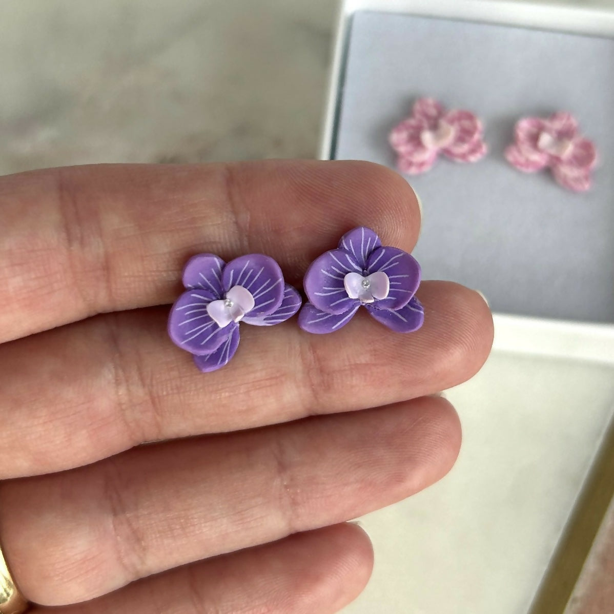 Orchid Stud Earrings
