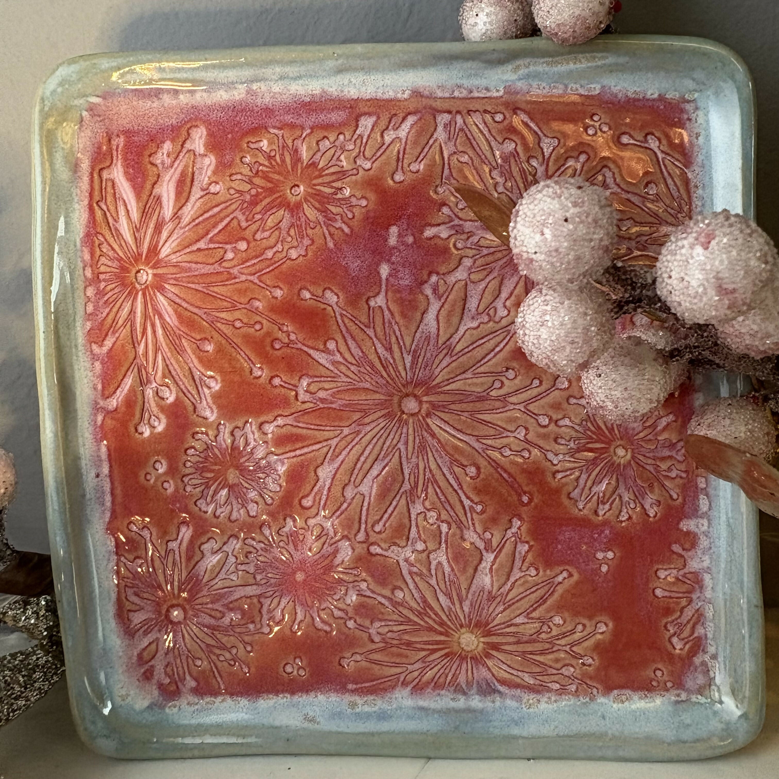 Pink floral Plate