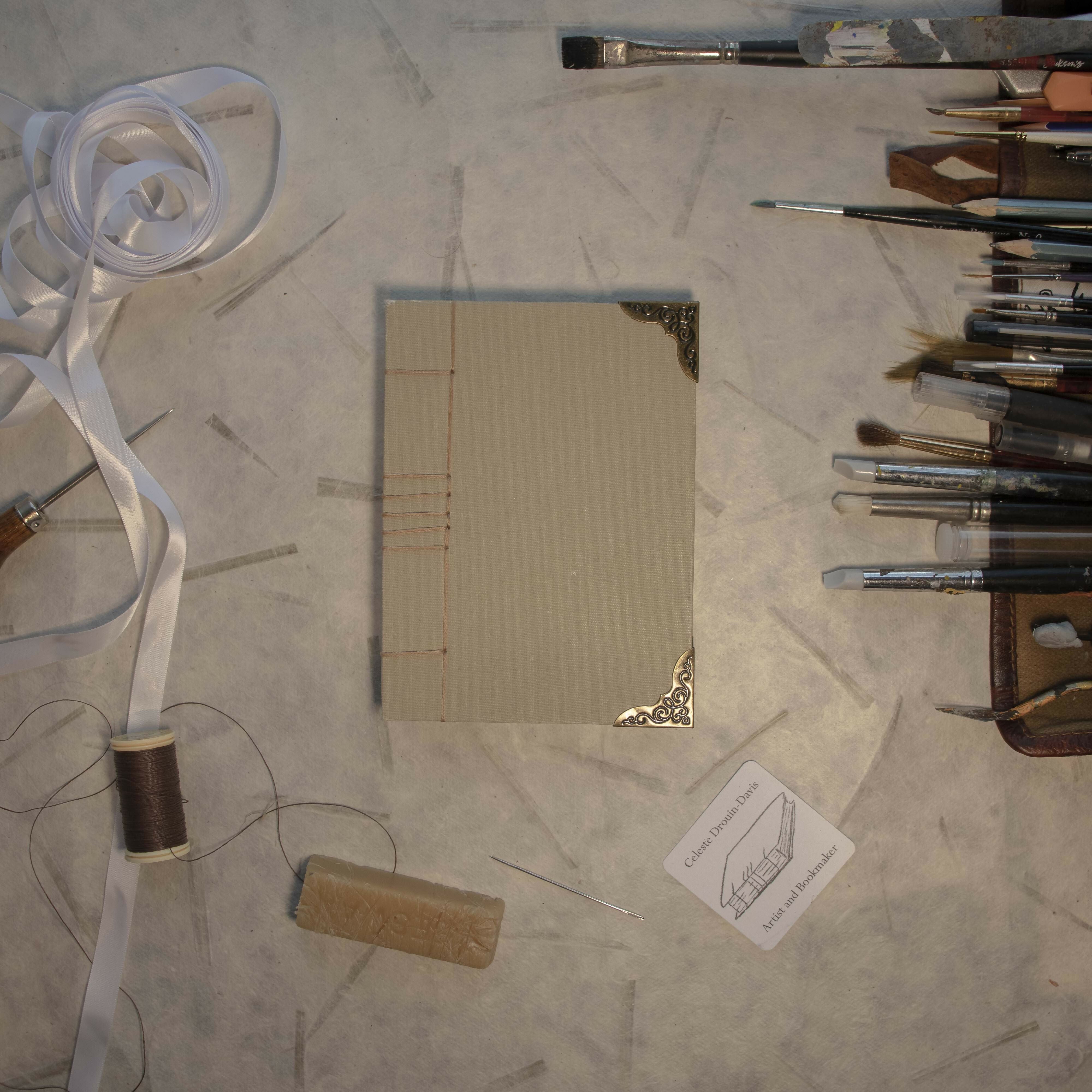 A6 Handmade Coptic Bound Artists Sketchbook