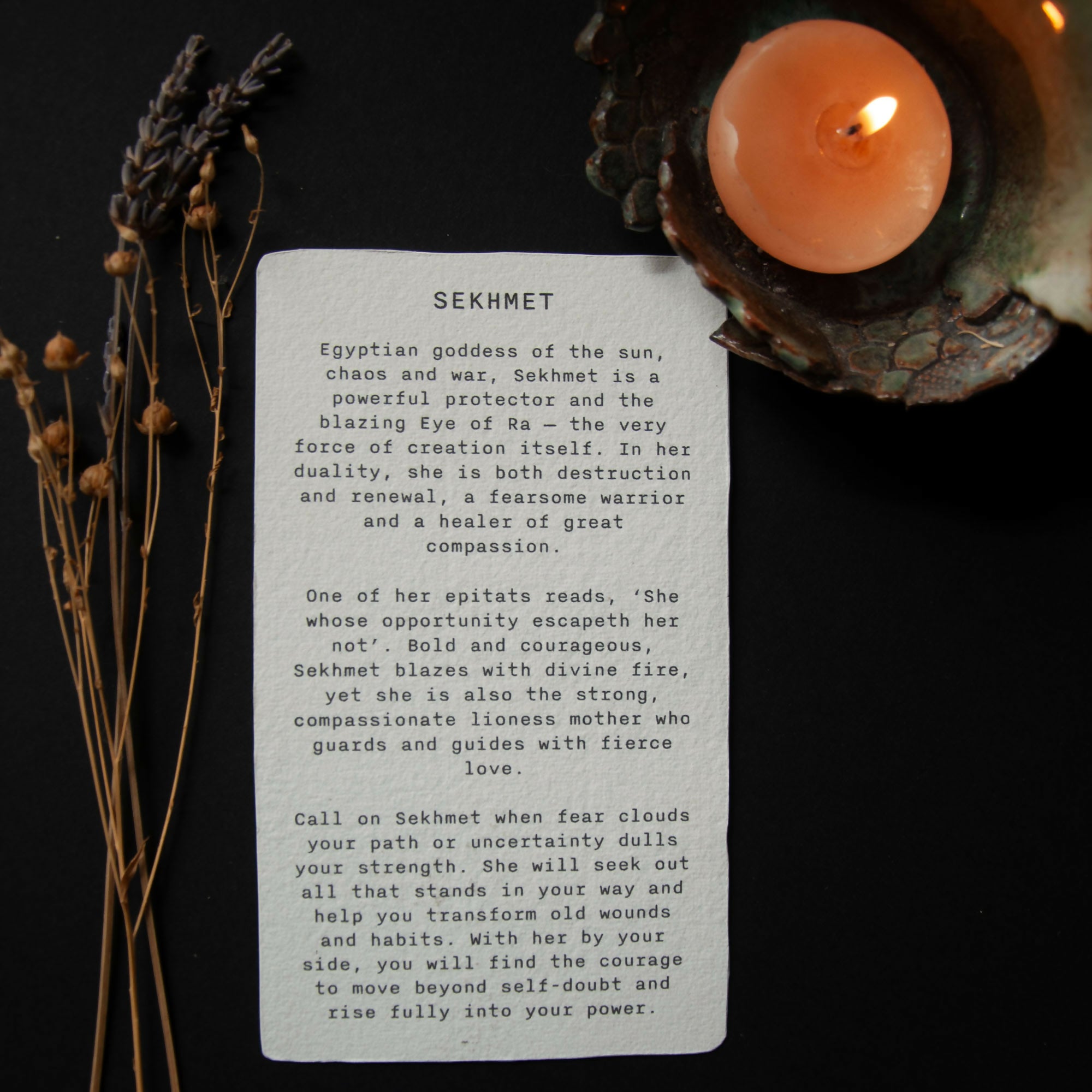 SEKHMET GODDESS ALTAR CARD