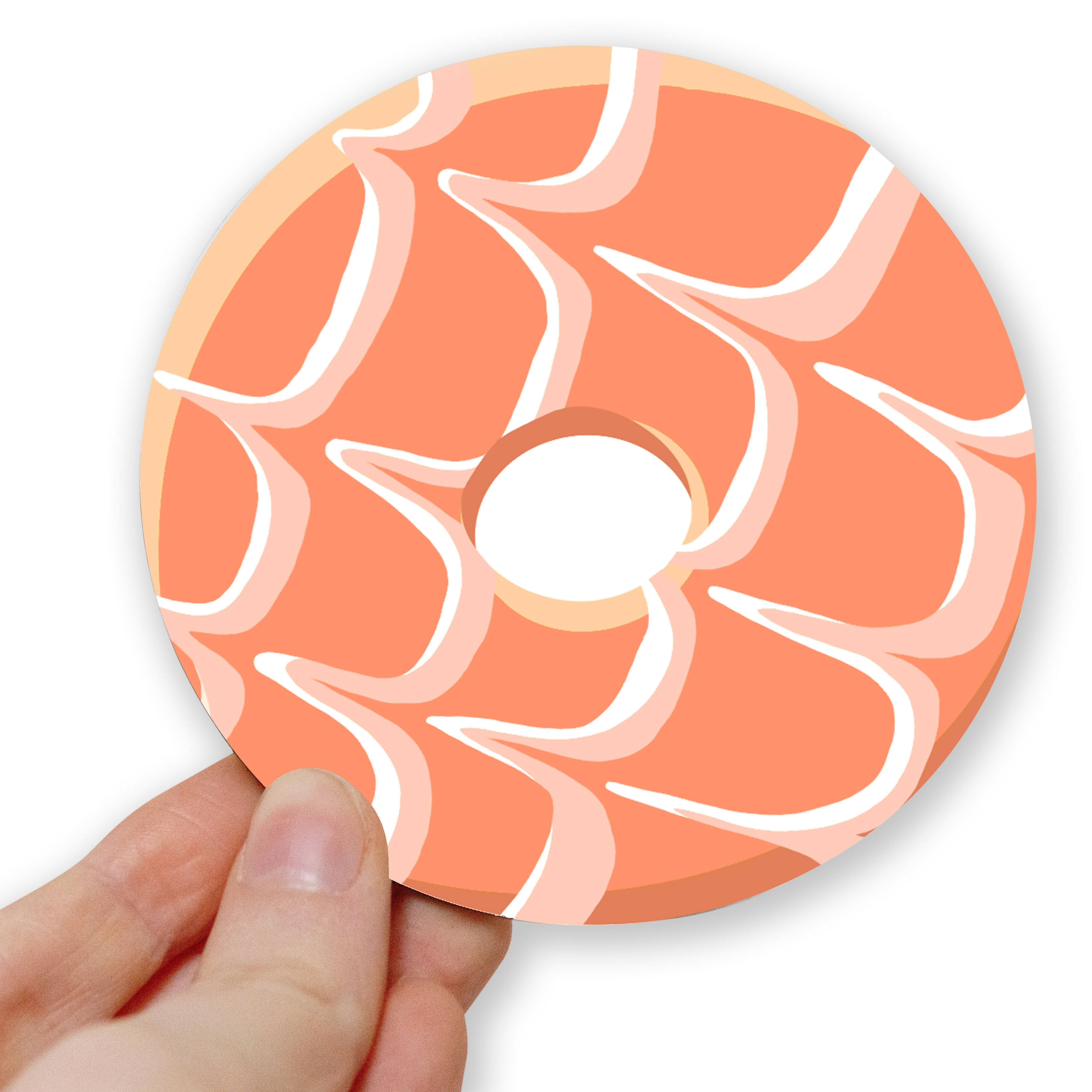 Orange and White Biscuit Circle Coaster