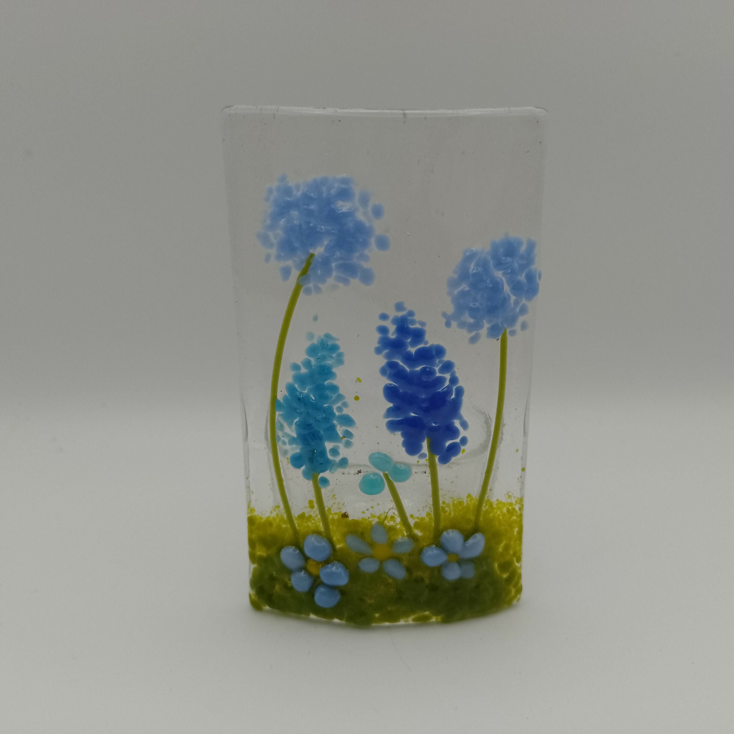 Fused Glass Flowers Tealight Holder