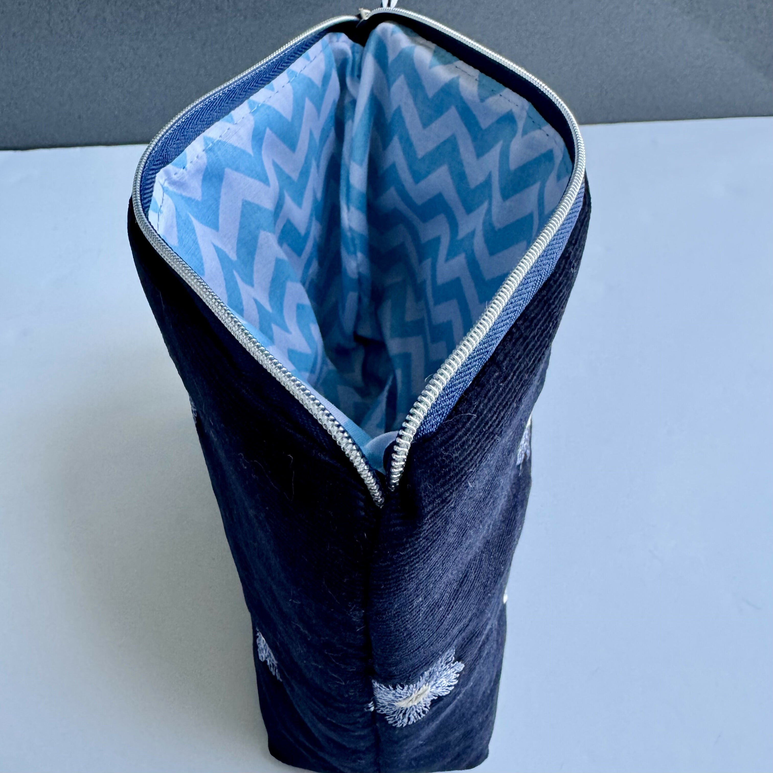 Corduroy Embroidered Pouch