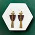 Harper Brown Textured Polymer Clay & Gold Geometric Drop Earrings