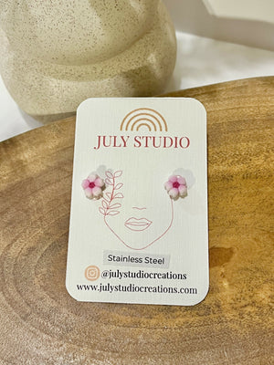 Cherry Blossom No. 3 - Handmade Polymer Clay Earrings