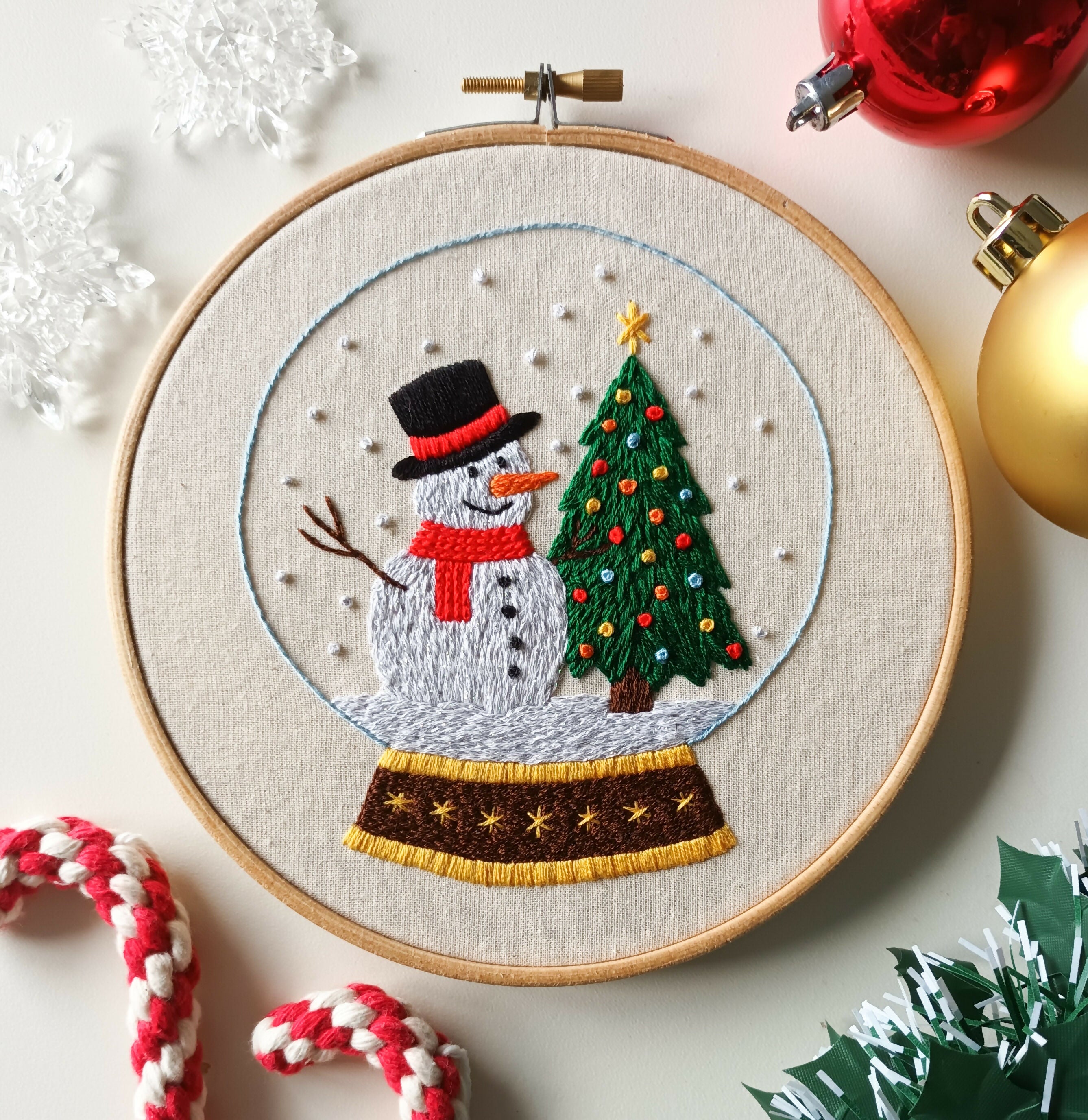 Preprinted Embroidery Pattern For Beginners - Snowman