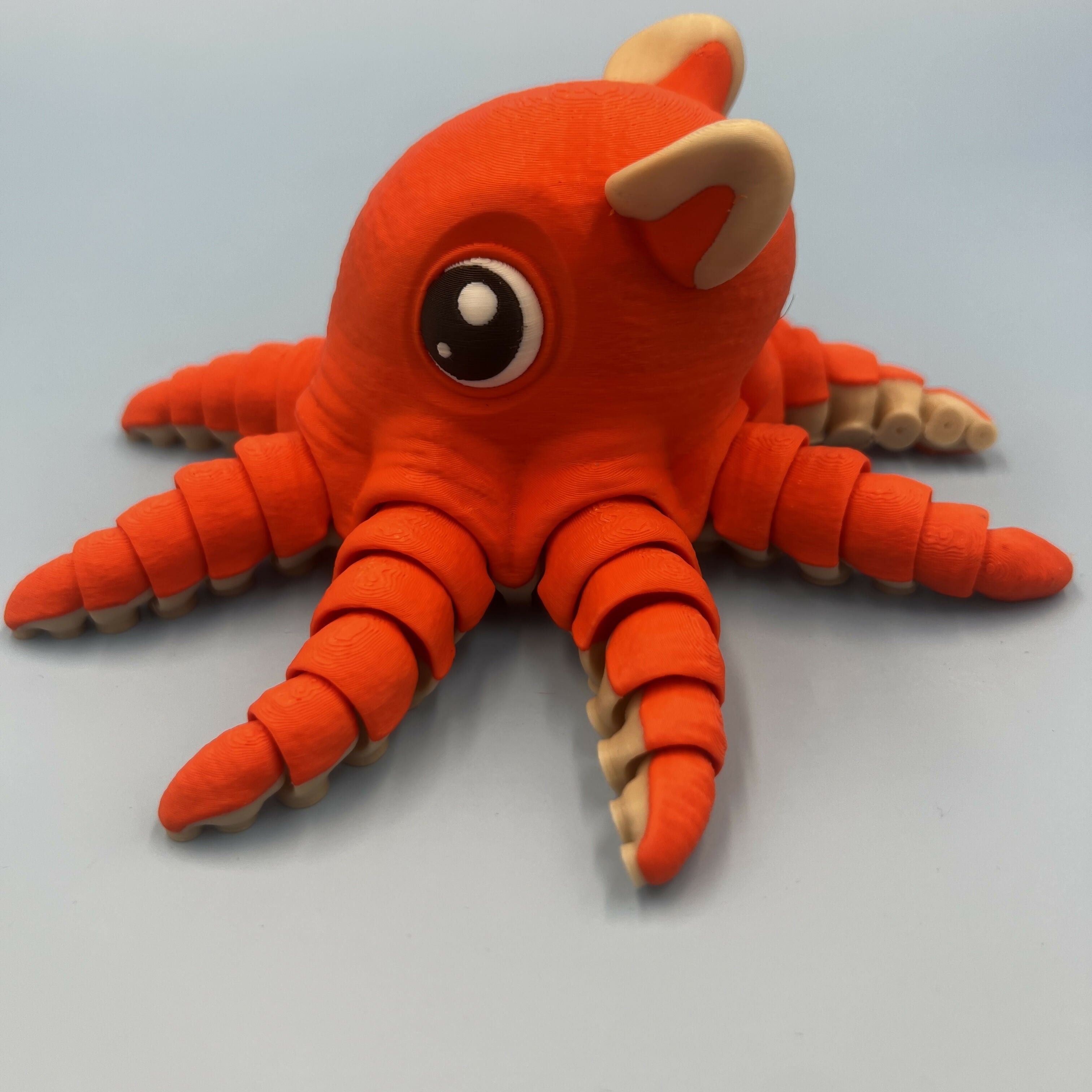 3D Printed LARGE: Articulated Sensory Fidget Animals friends Flapjack (Orange) 18cm