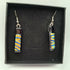 Gold, Blue and Green Dichroic on Black Earrings