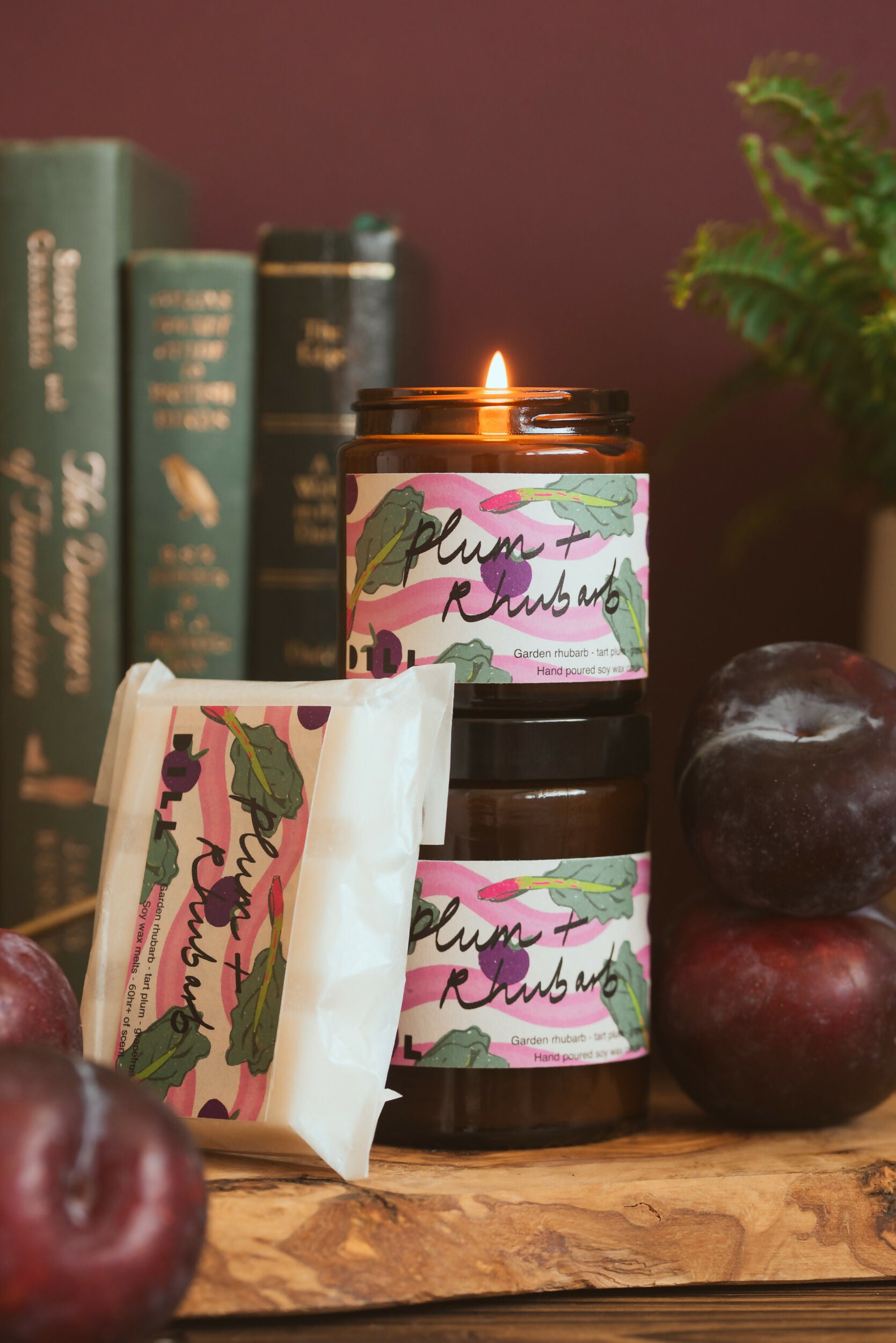 Plum and Rhubarb - Soy Wax Candle