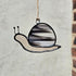 Streaky Black & White Snail Stained Glass Suncatcher