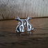 Handmade Silver Hare Studs