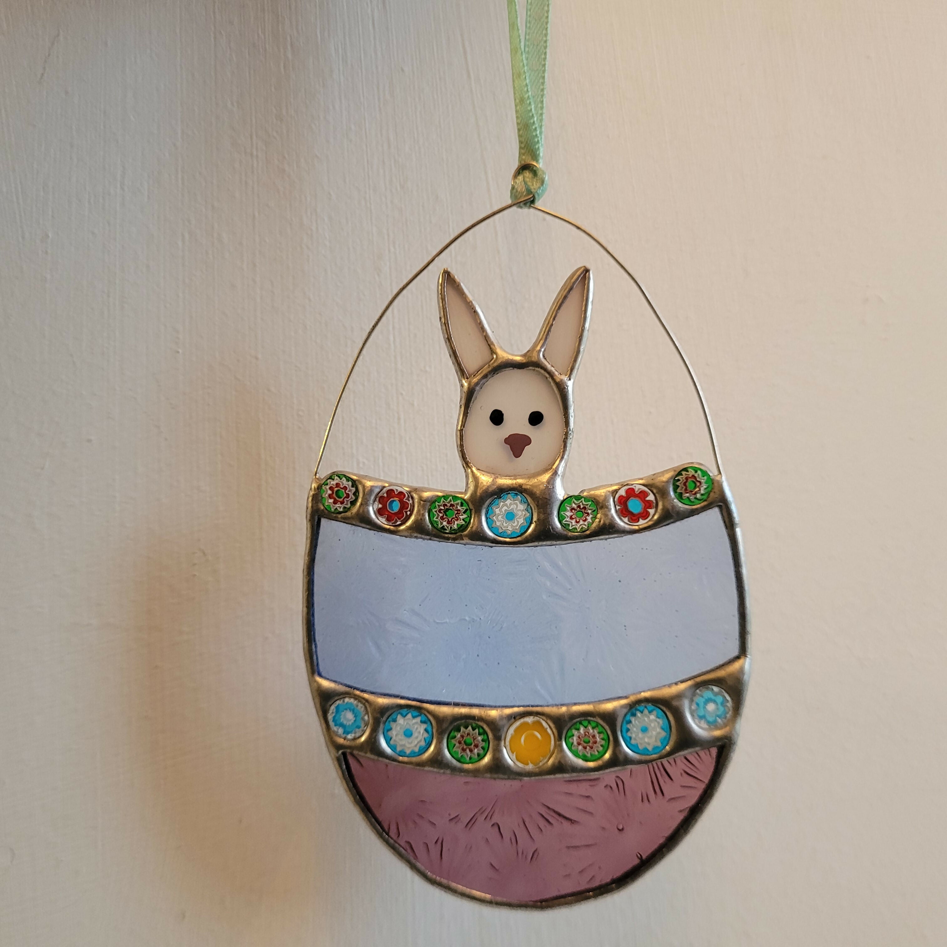 Glass Bunny in Egg Decoration