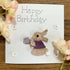 Happy Birthday Crocheted card with Rabbit or Elephant