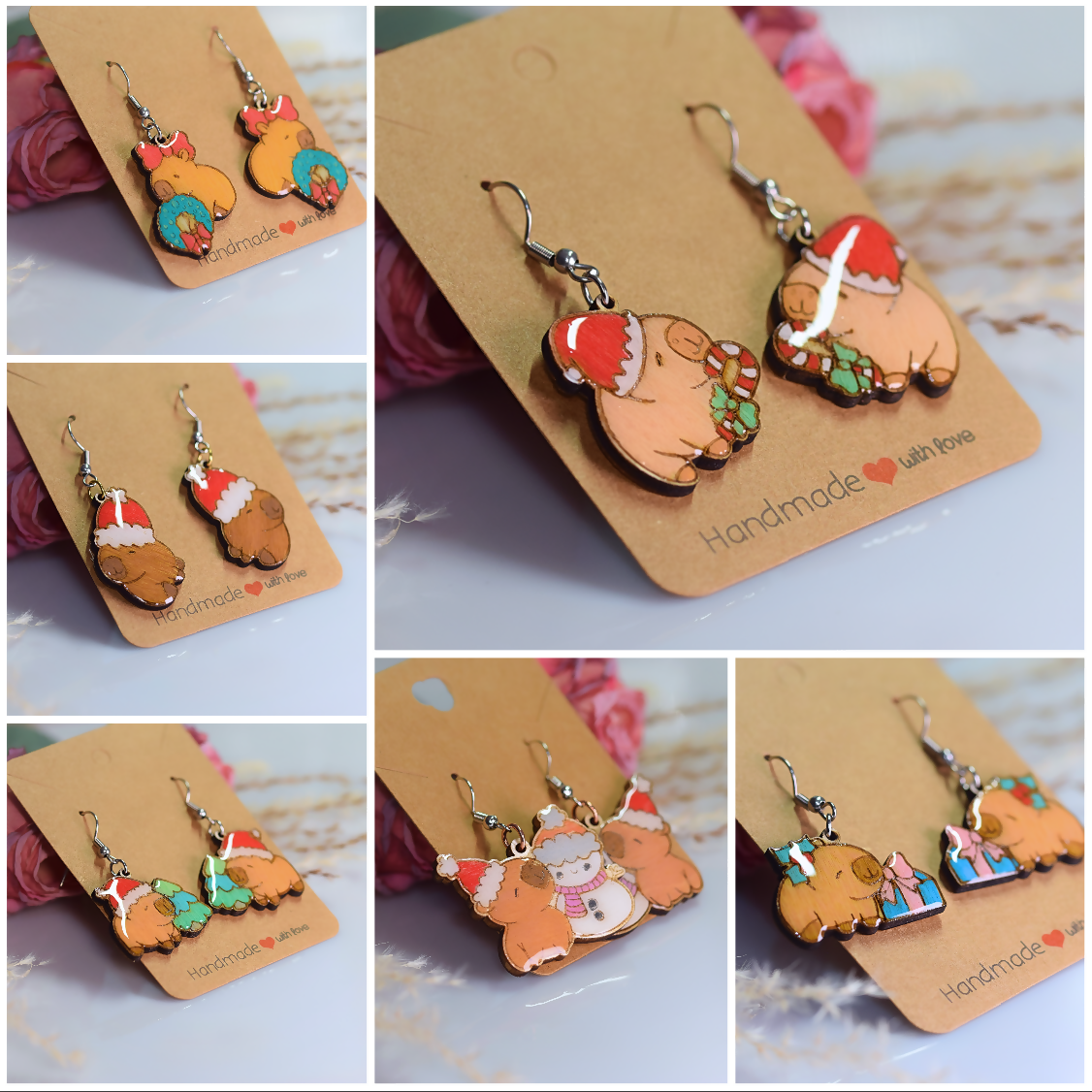 Christmas Capybara Earrings