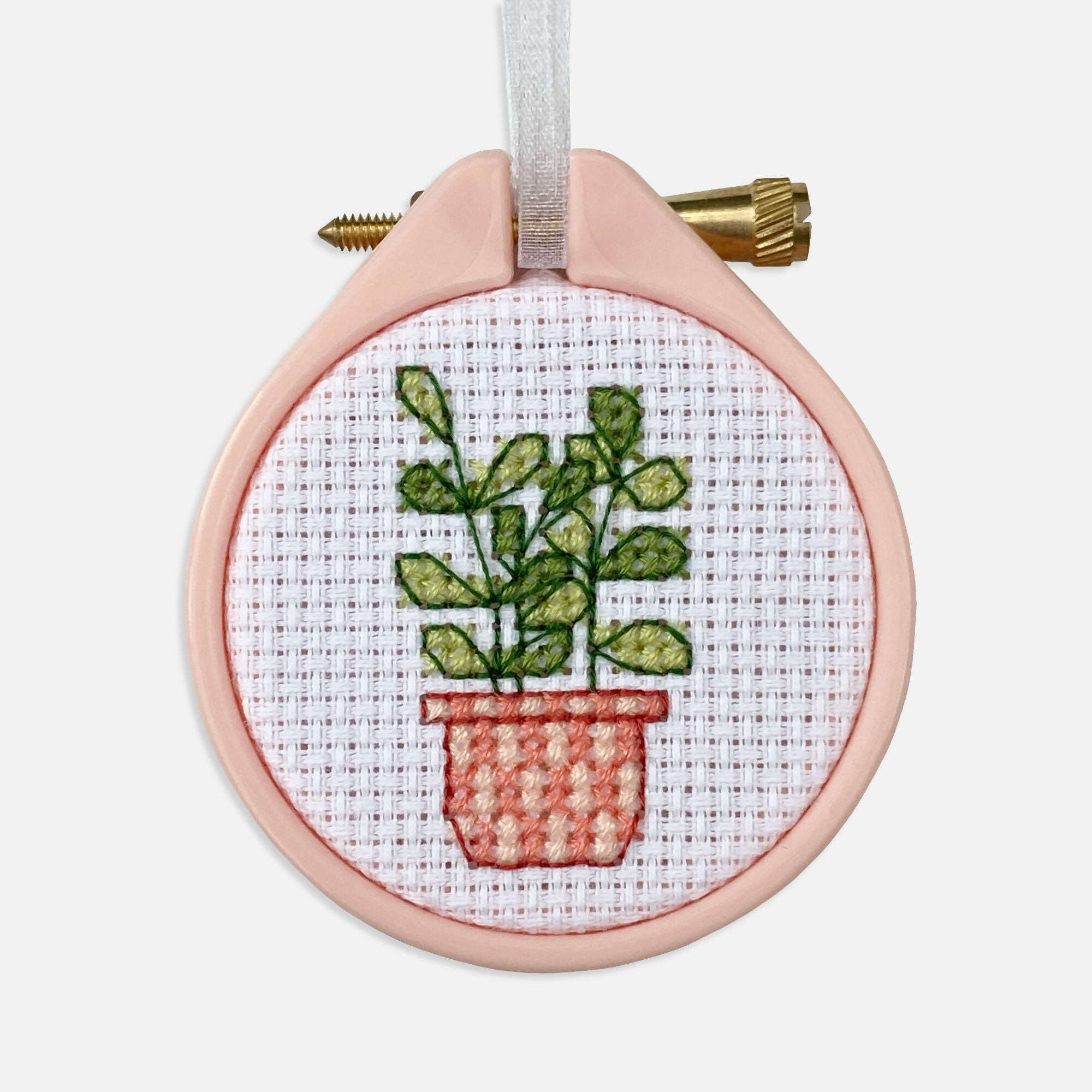 Mini Pink Plant Cross Stitch Kit