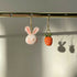 Micro Crochet Rabbit and Carrot Mismatched Drop and Dangle Earrings