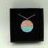 Pale Blue Circle Half Copper Half Enamel Pendant