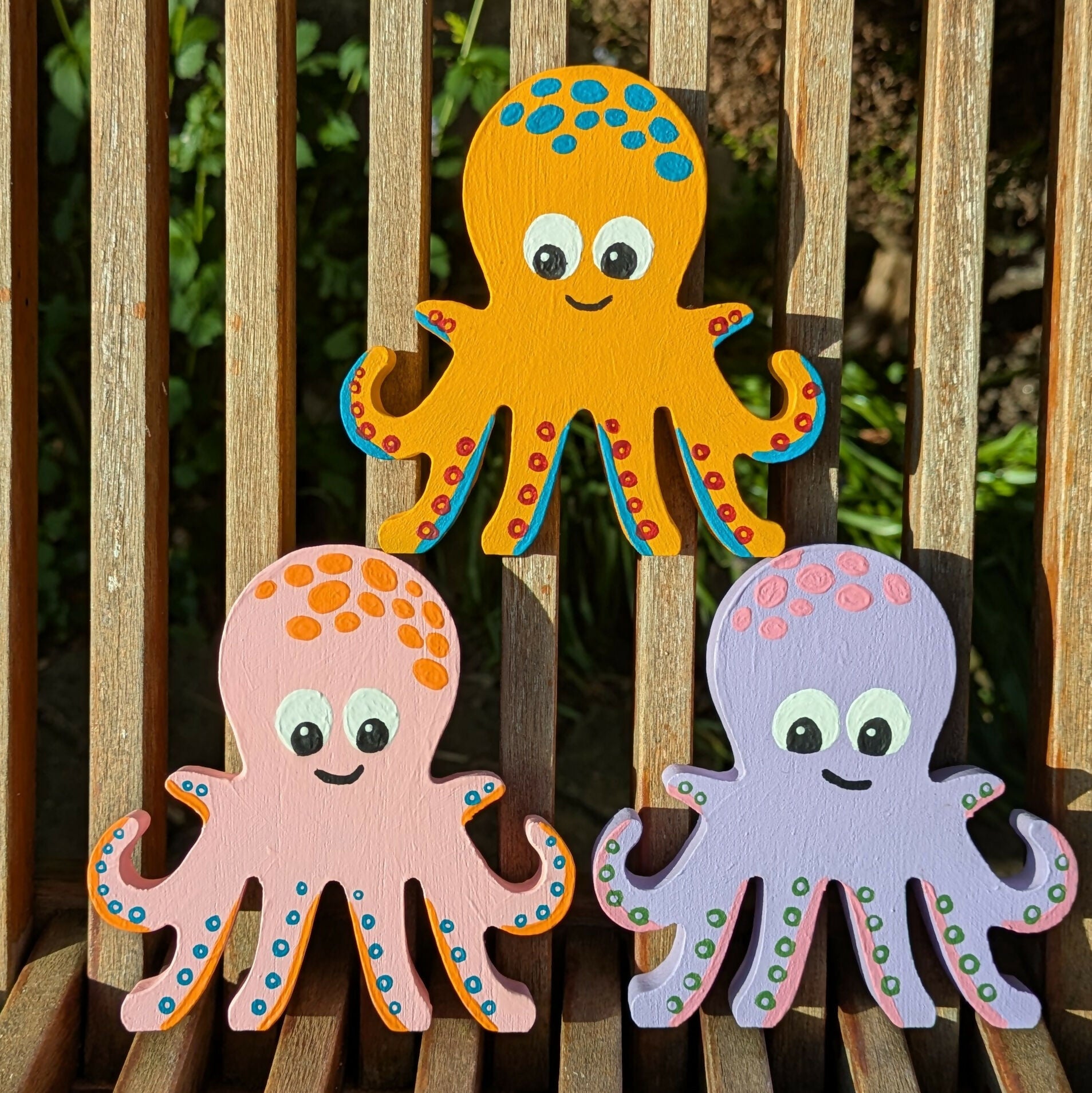 Hand Painted Wooden Octopus