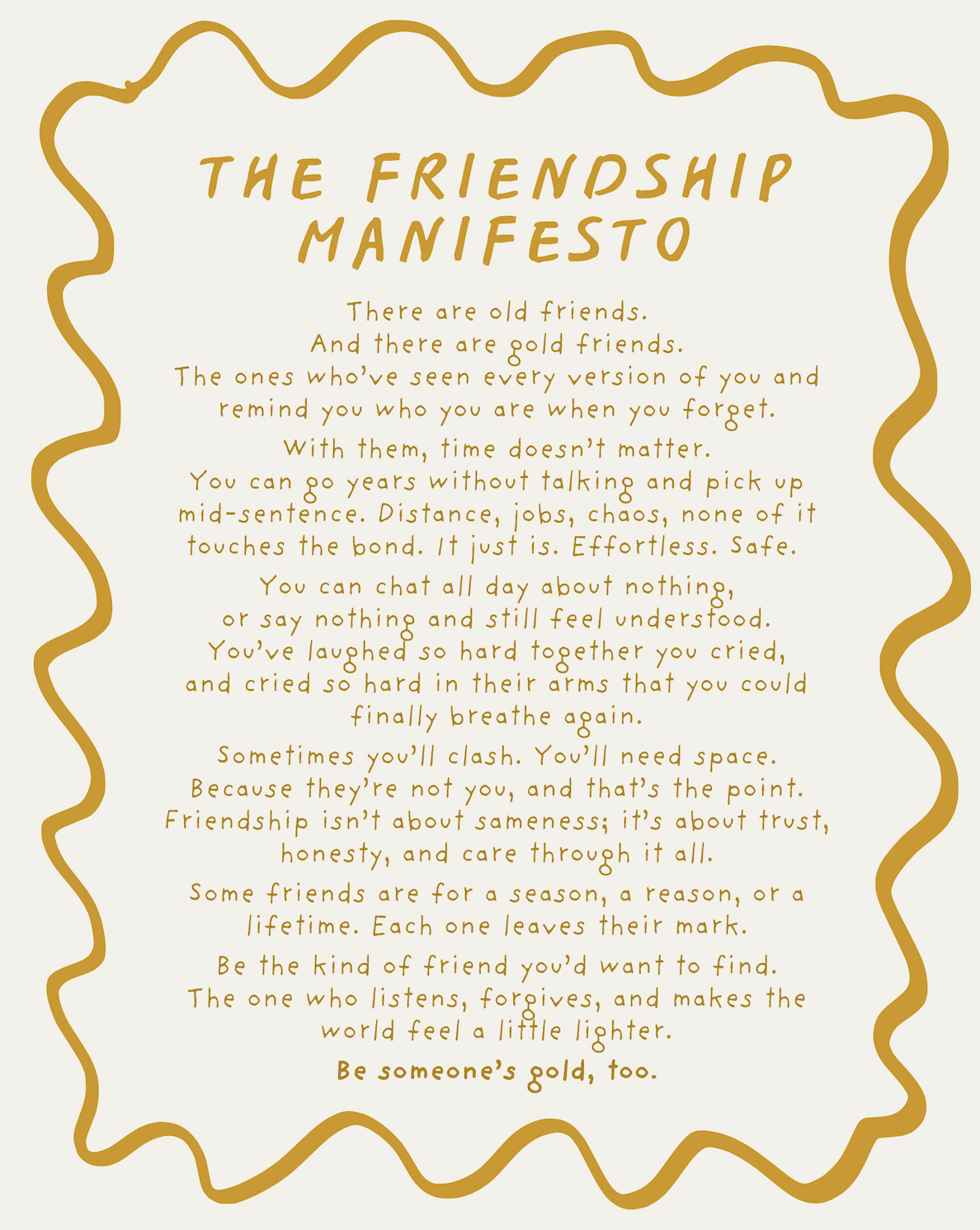 Friendship Mini Manifesto Art Print