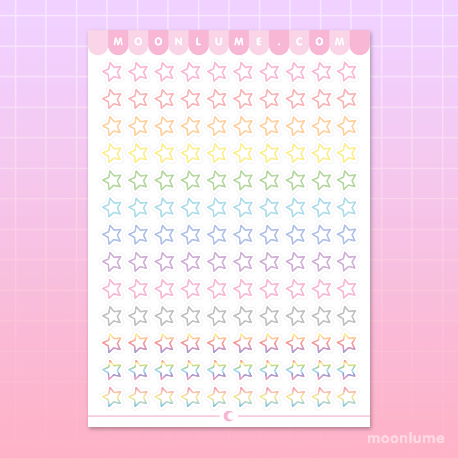 Vinyl Sticker Sheet - Rainbow Stars