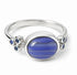 925 Sterling Silver Blue Agate statement Ring