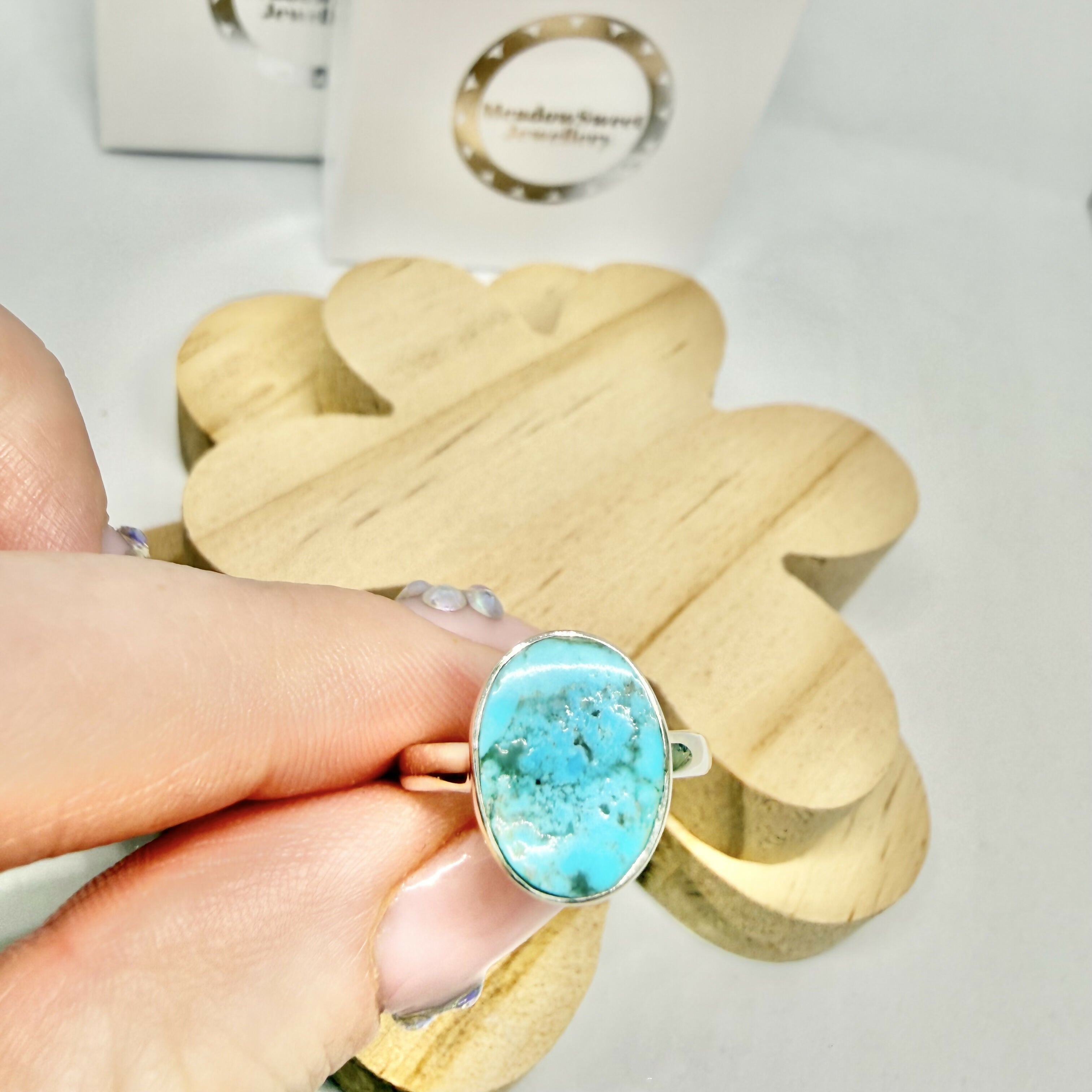 SLEEPING BEAUTY TURQUOISE RING SIZE N