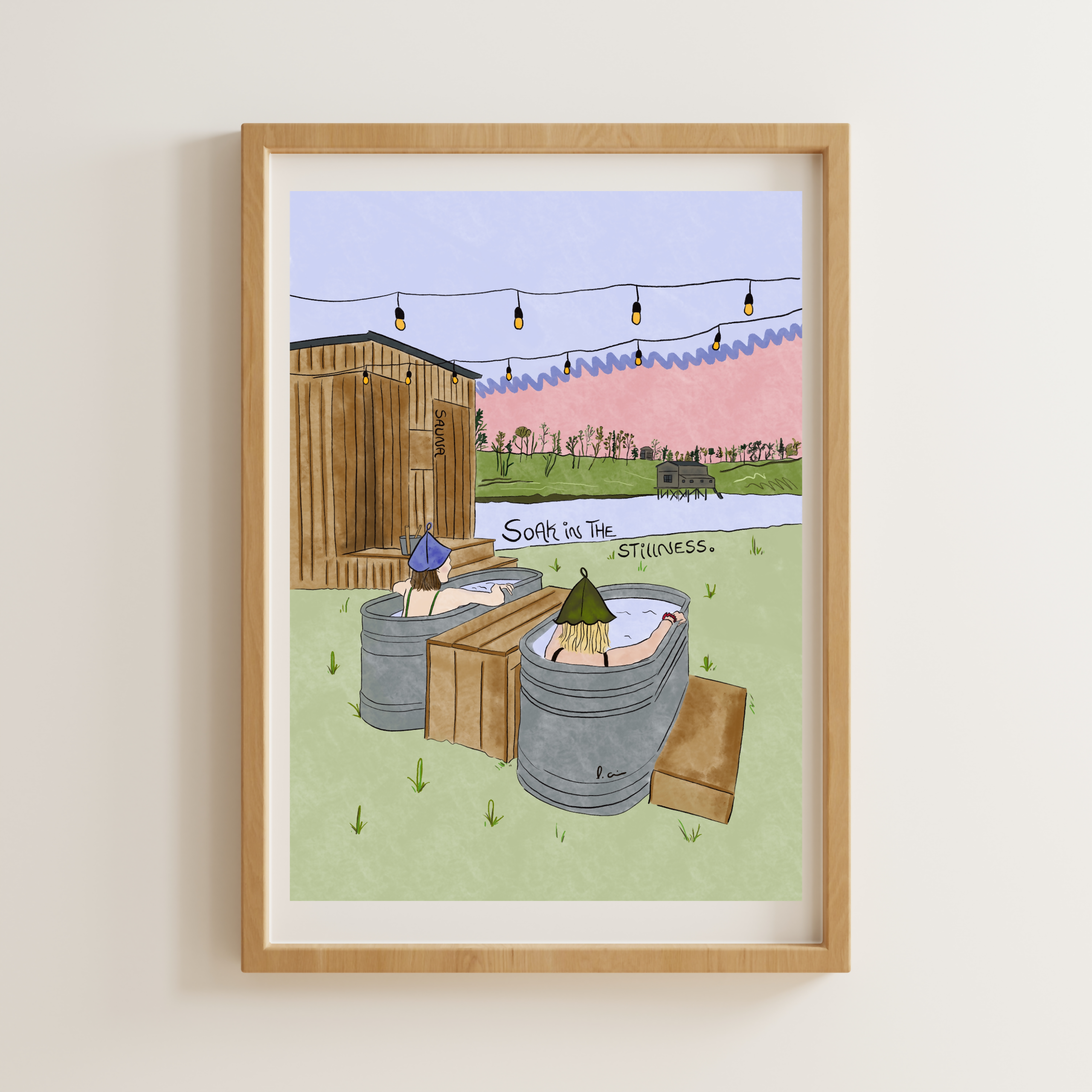 Soak in the Stillness / Sauna / Cold Plunge A4 Print