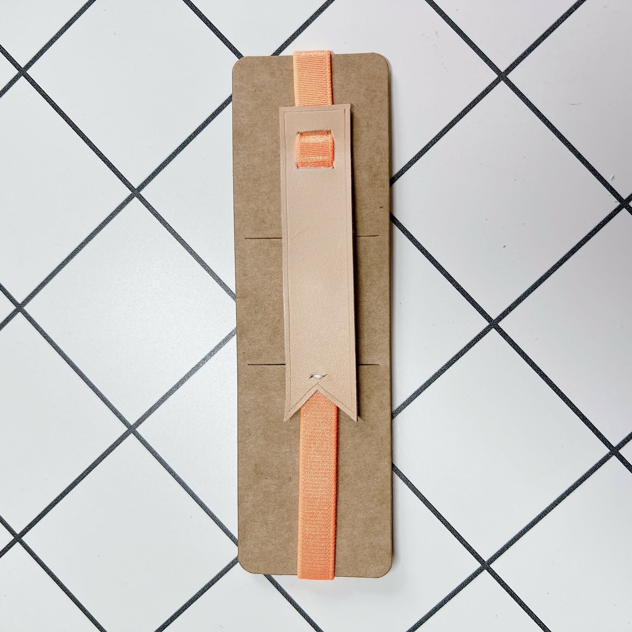 Rubber Strap Leather Elastic Bookmark - Blank