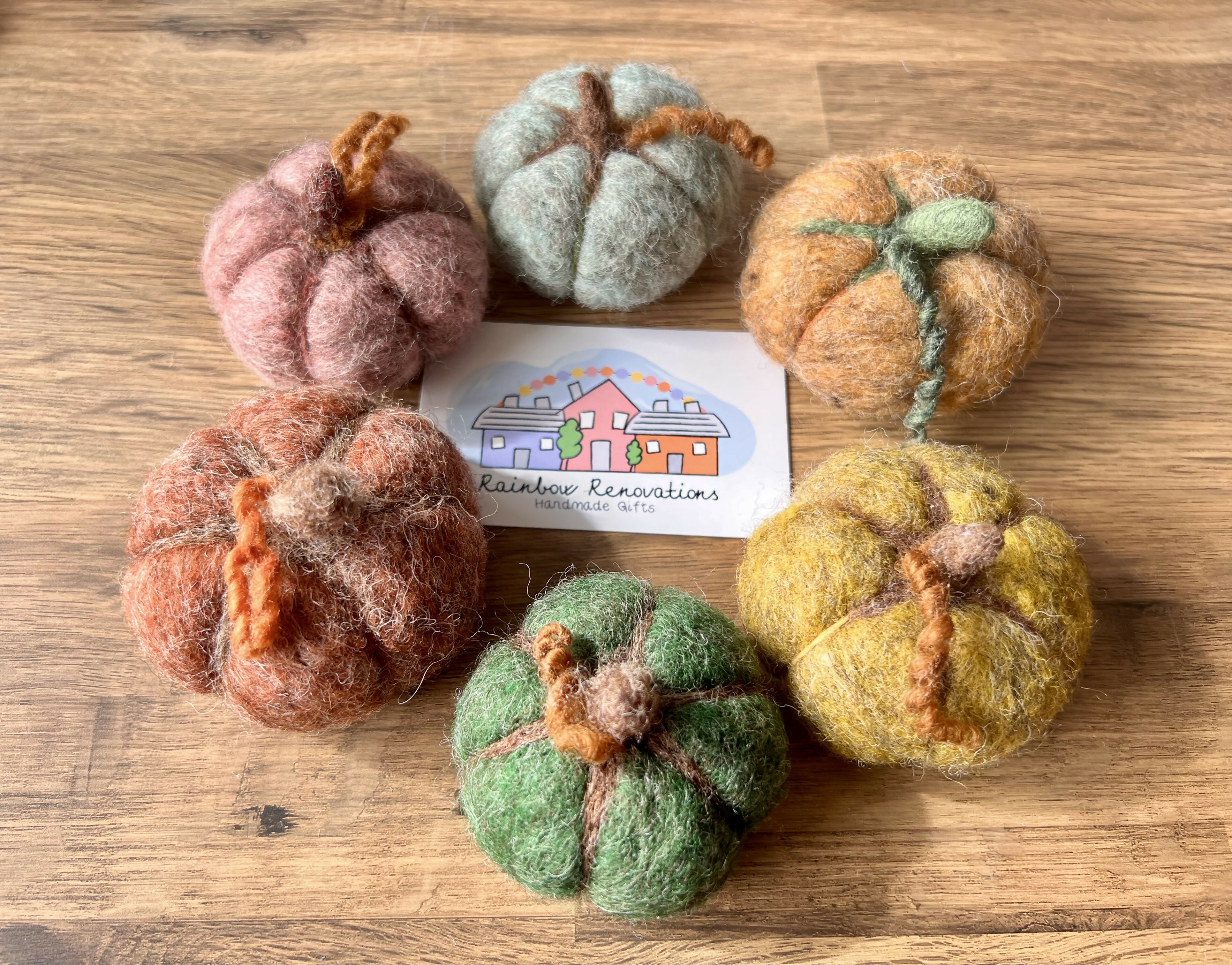 Medium Felted Pumpkin Decor