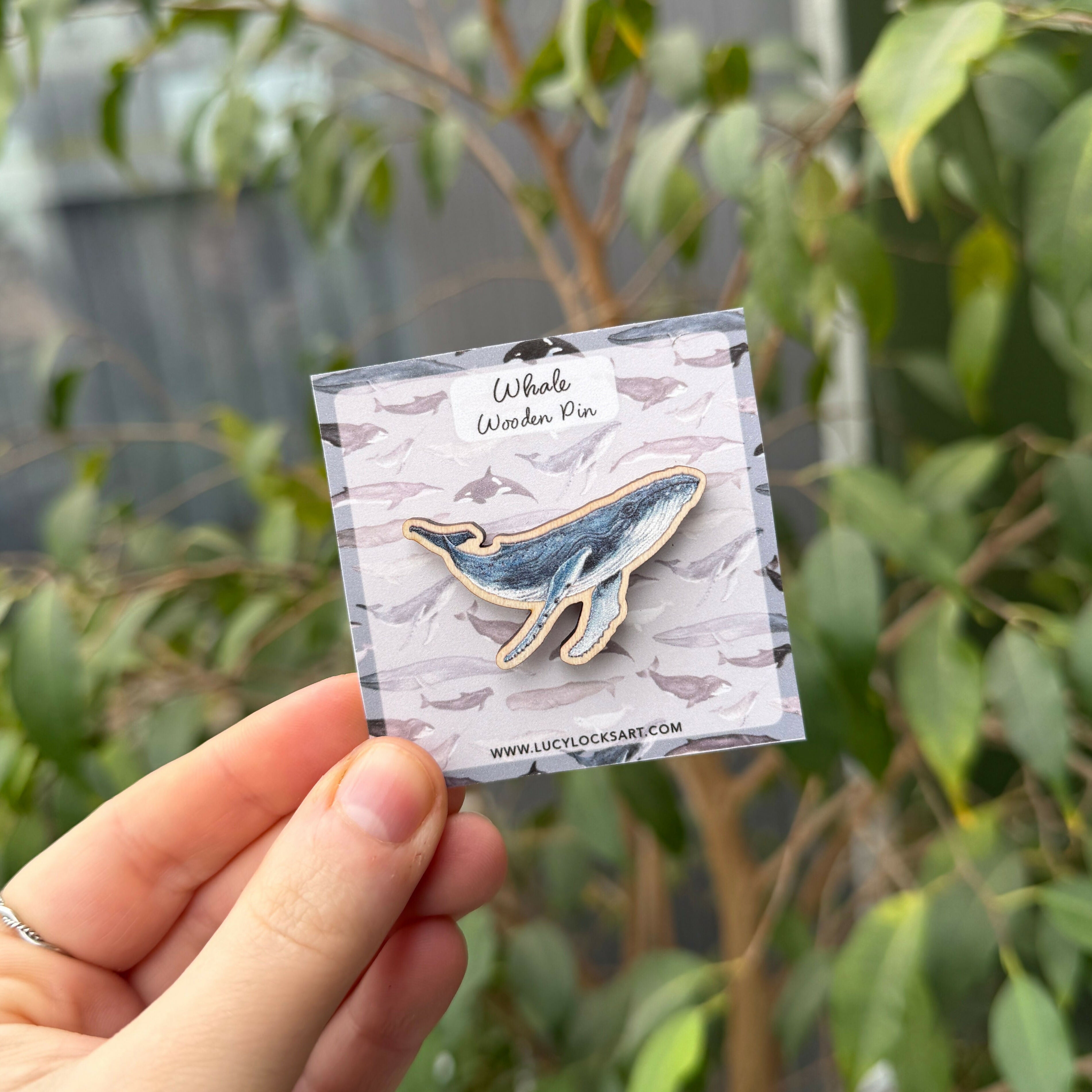 Whale - Humpback Whale - Wooden Pin