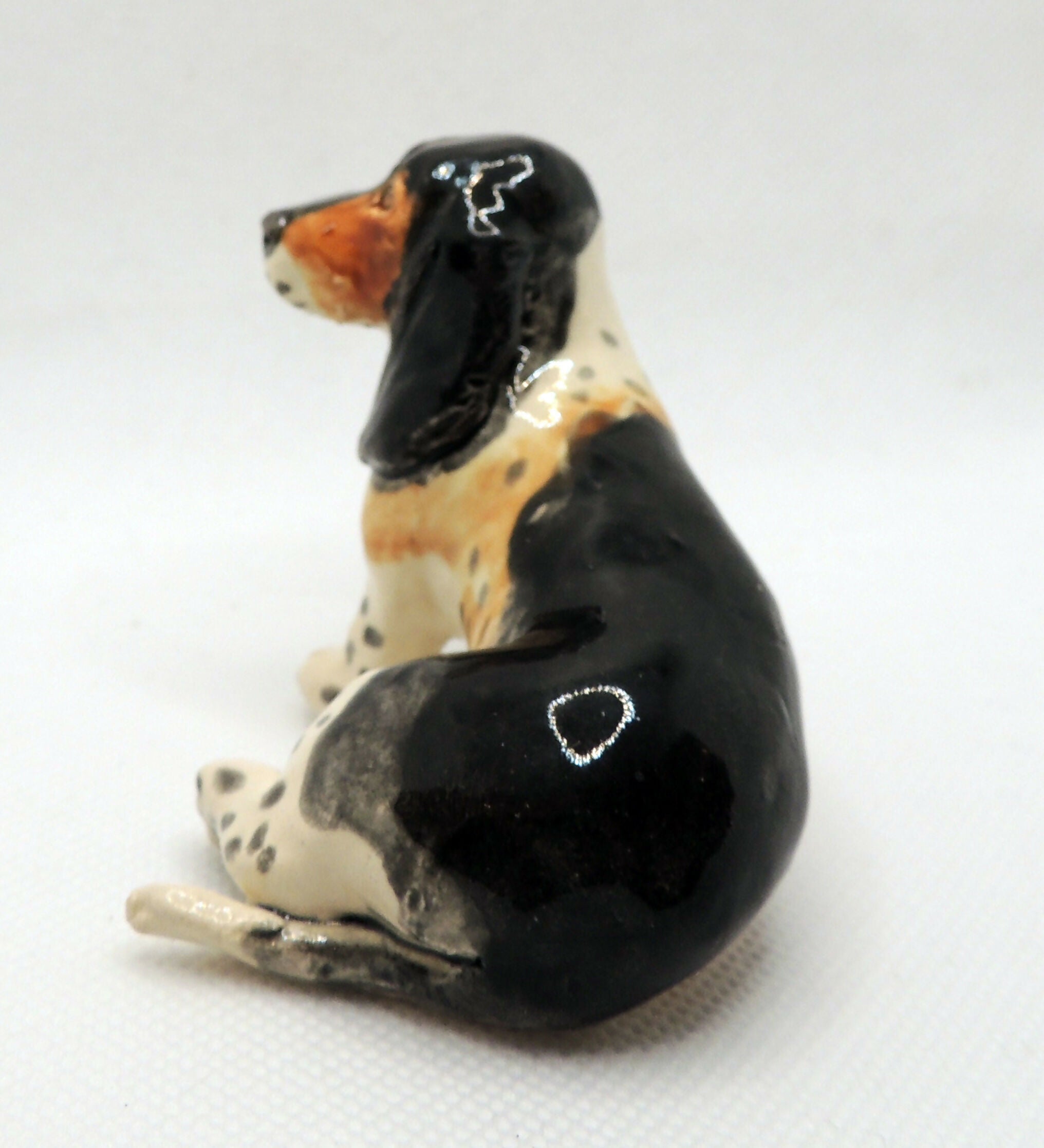 Ceramic Basset hound dog sculpture