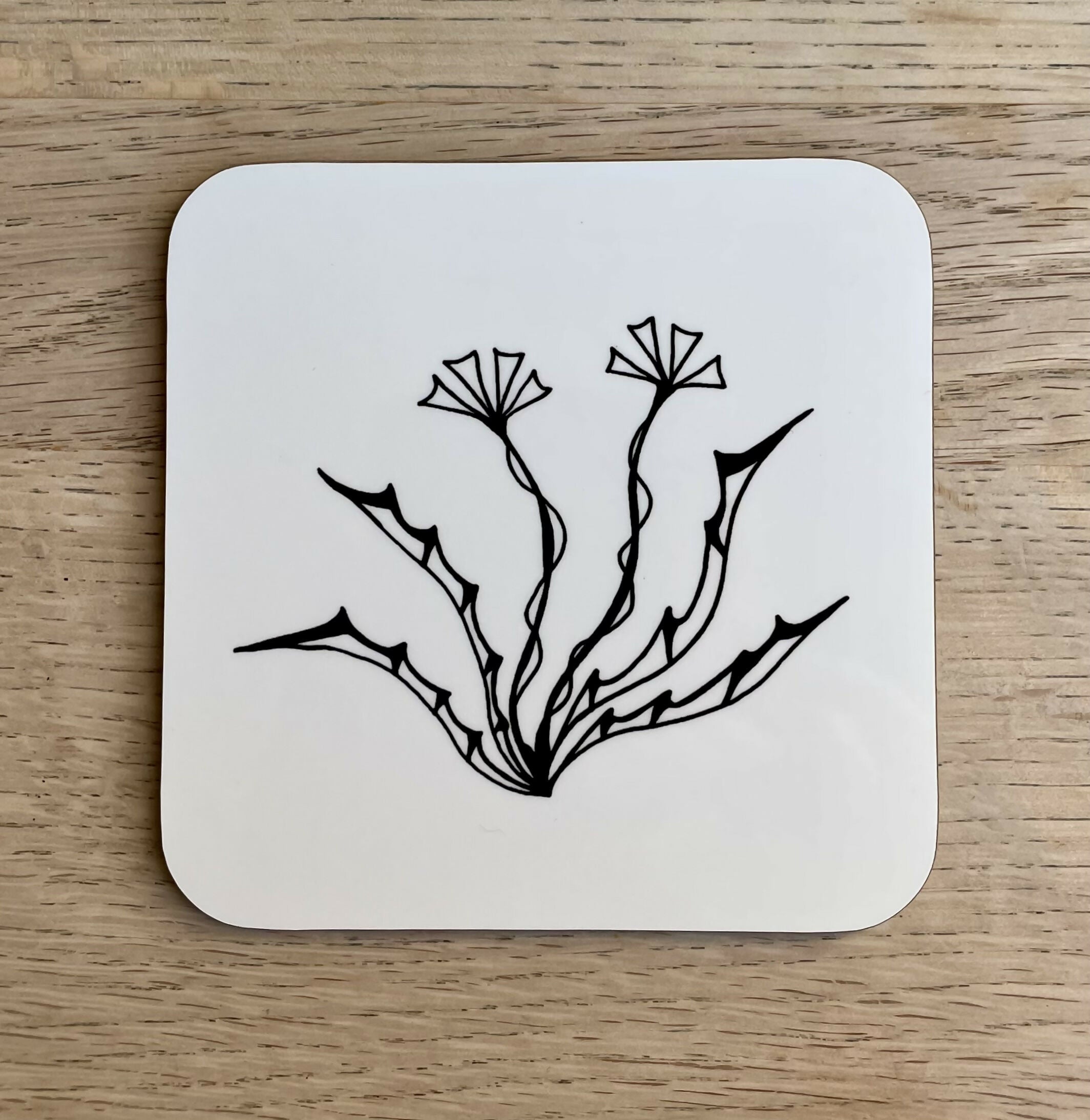 Plant Coaster – Pen And Ink Design