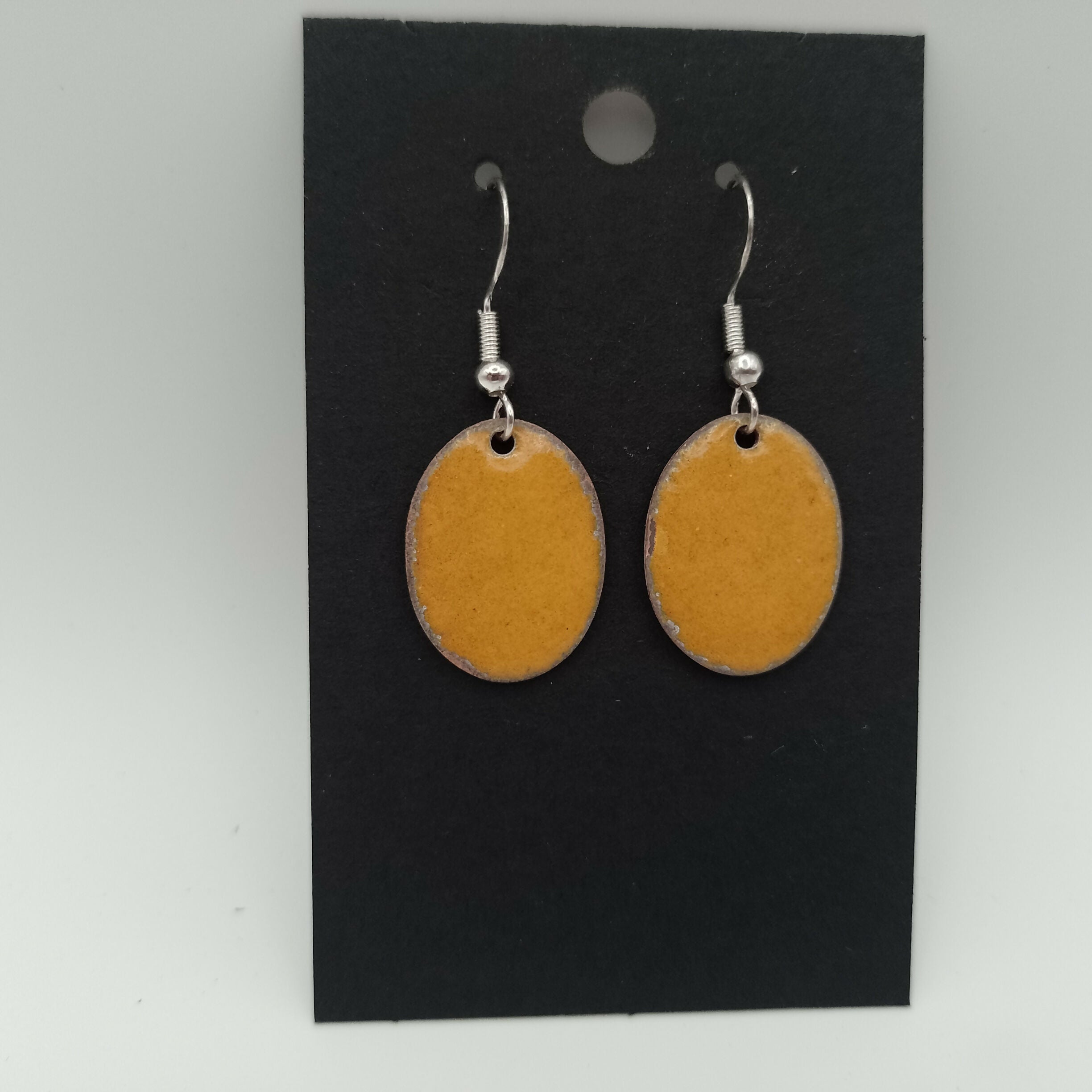 Apricot Oval Enamel Earrings