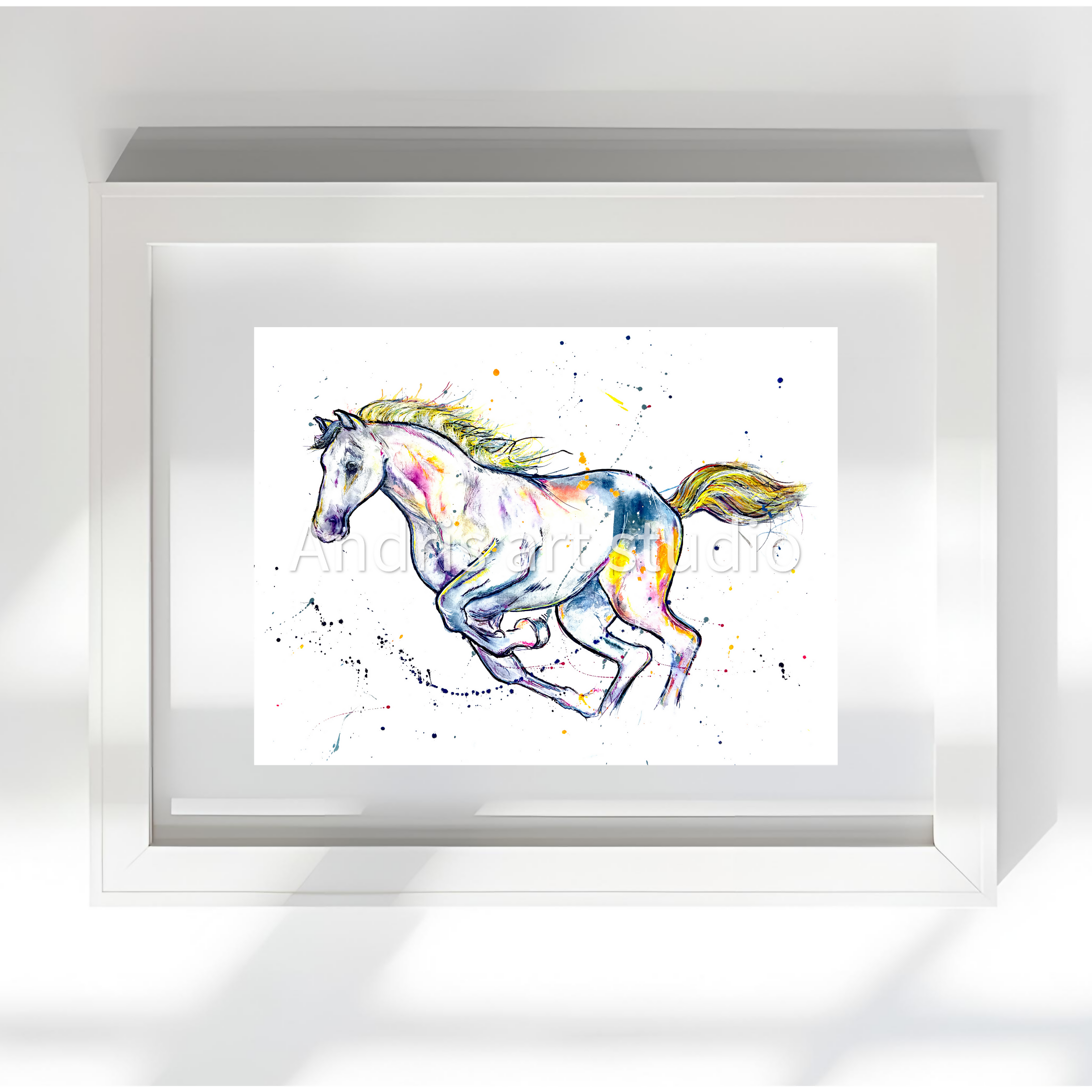 WHITE STALLION FINE ART PRINT