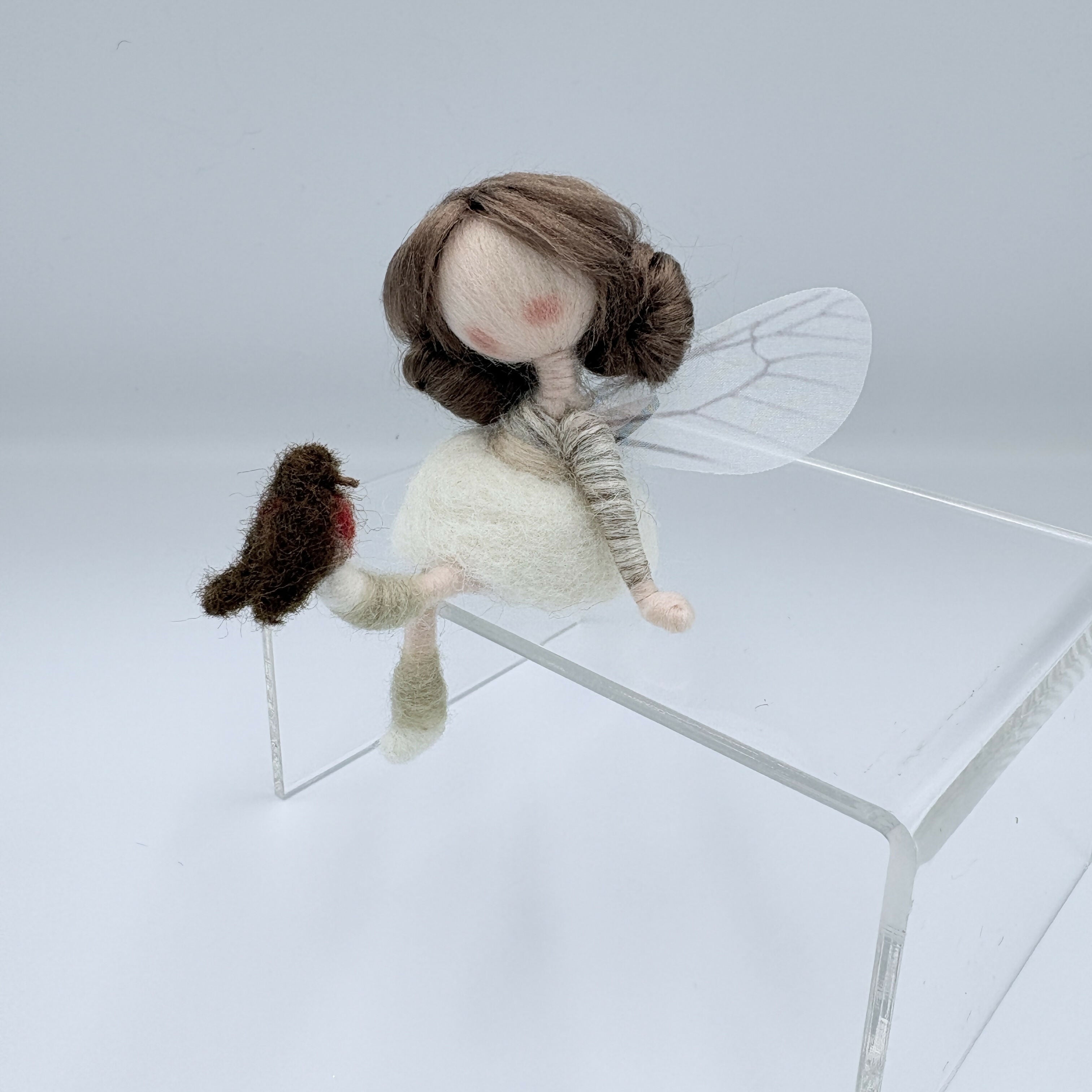 Fairy with Robin Perched on her Toes