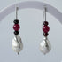 HEALING CRYSTAL & STERLING SILVER ROOT CHAKRA EARRINGS WITH BAROQUE PEARLS