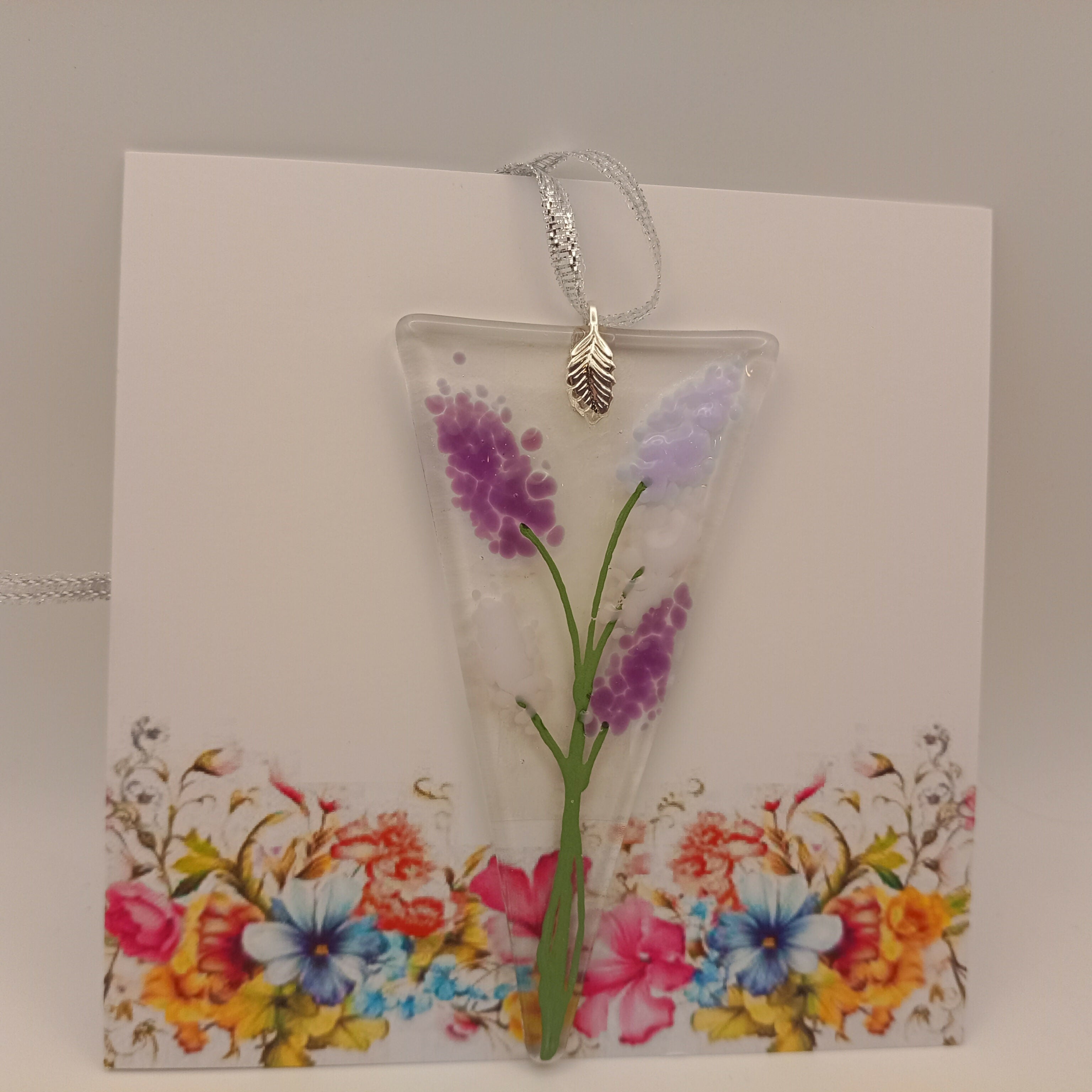 Fused Glass flower Card