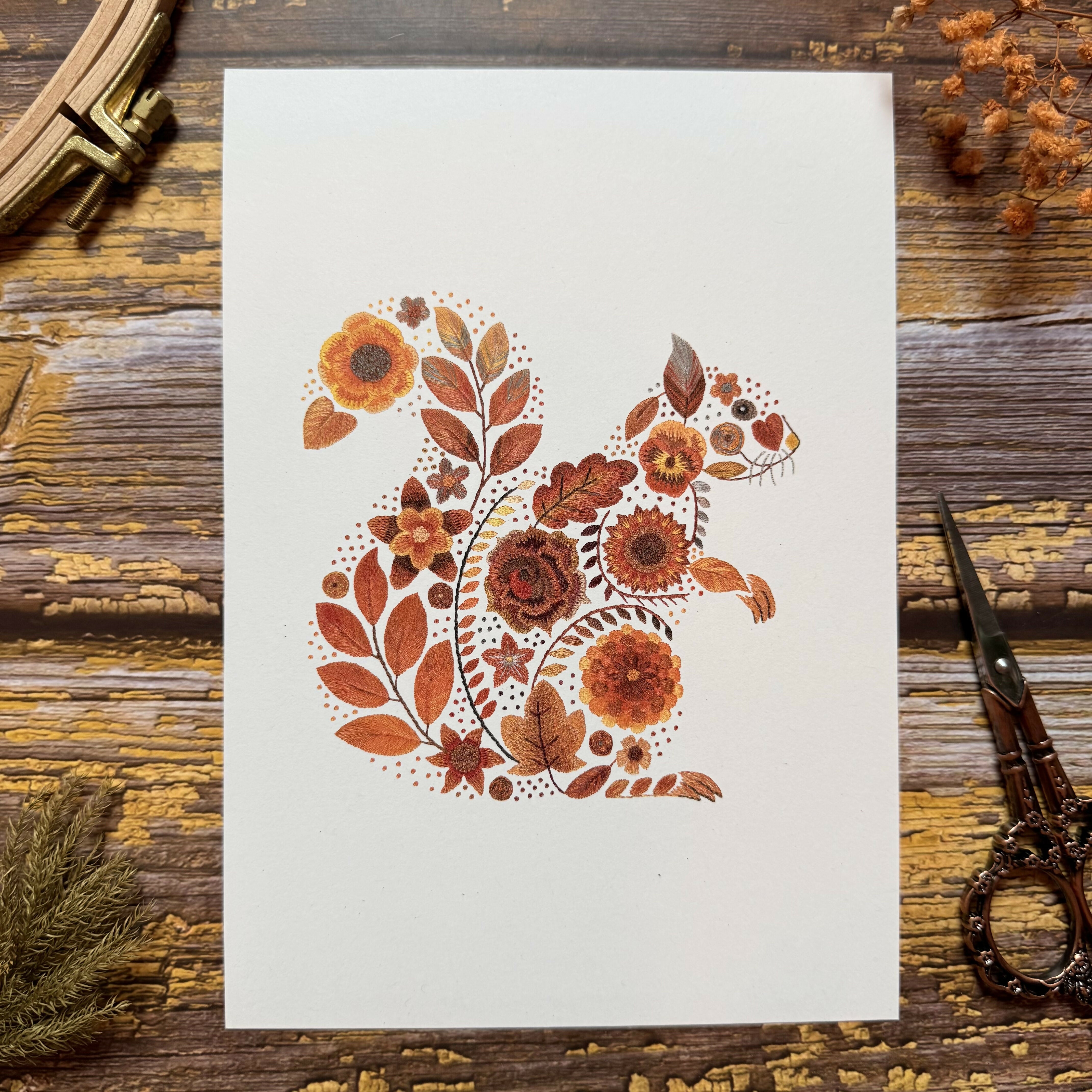 Folklore Squirrel A5 Art Print